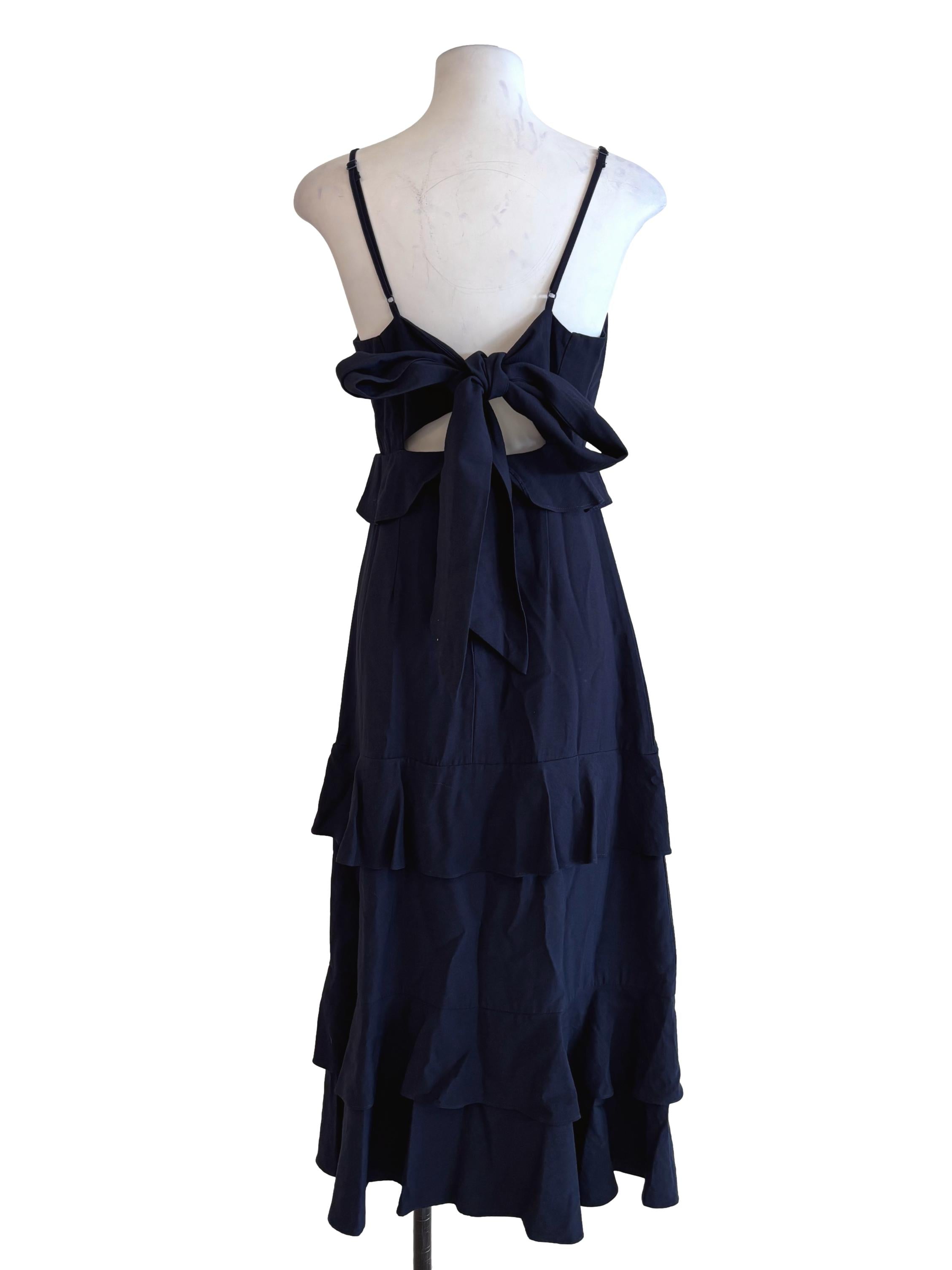 Navy Blue Ruffle Tier Dress TEM