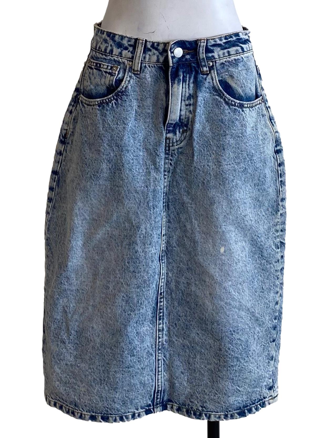 Light Blue Tone Denim Skirt