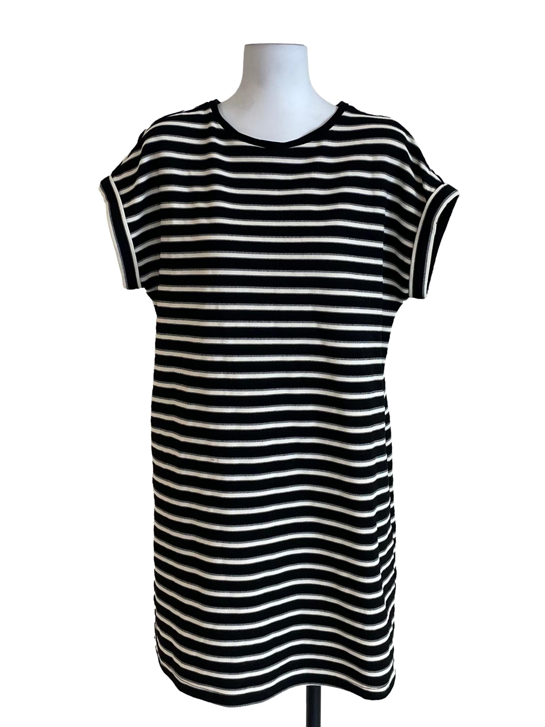Black & White Awning Stripe Tee Dress LB