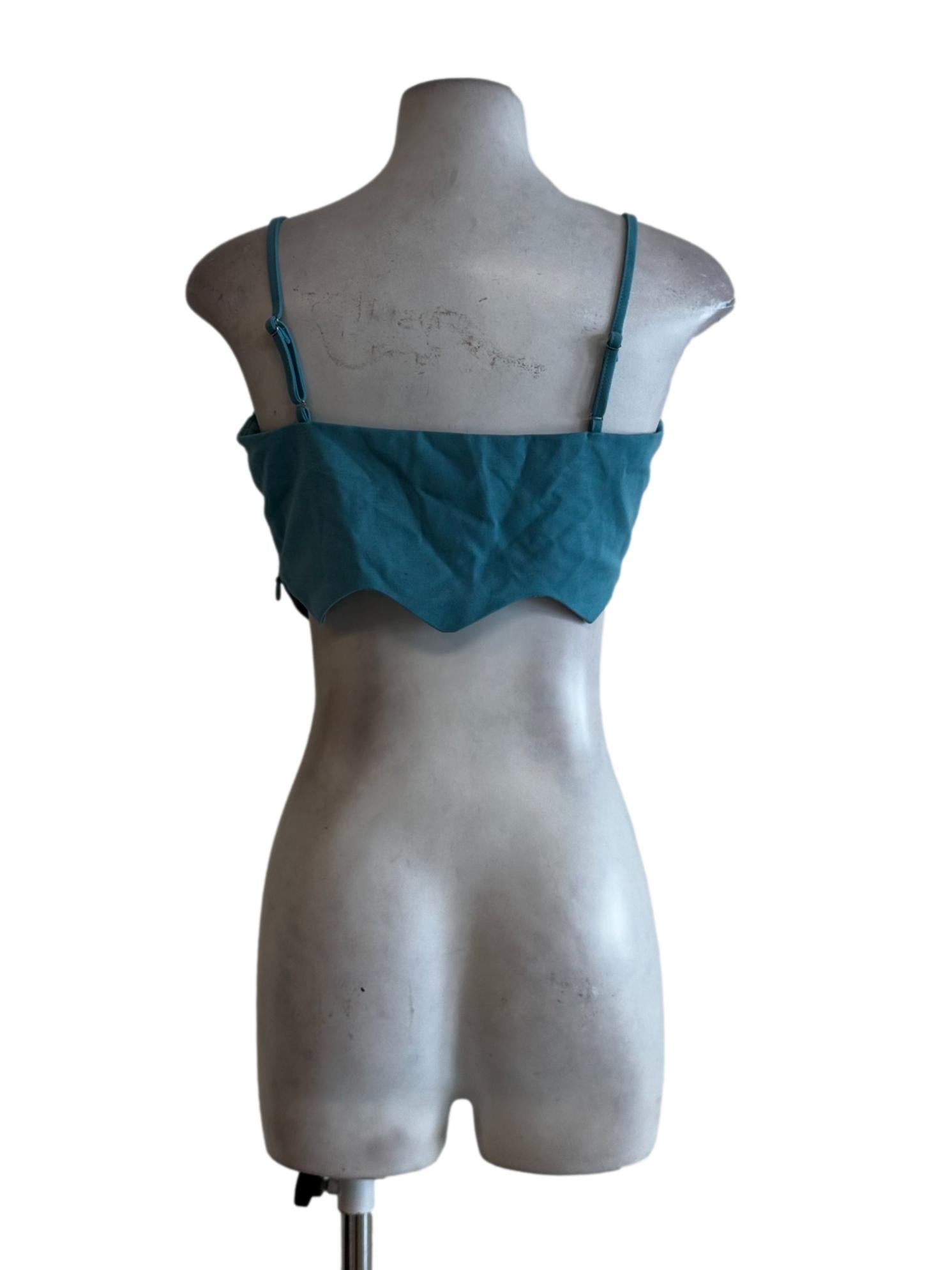 Sky Blue Sleeveless Crop Top