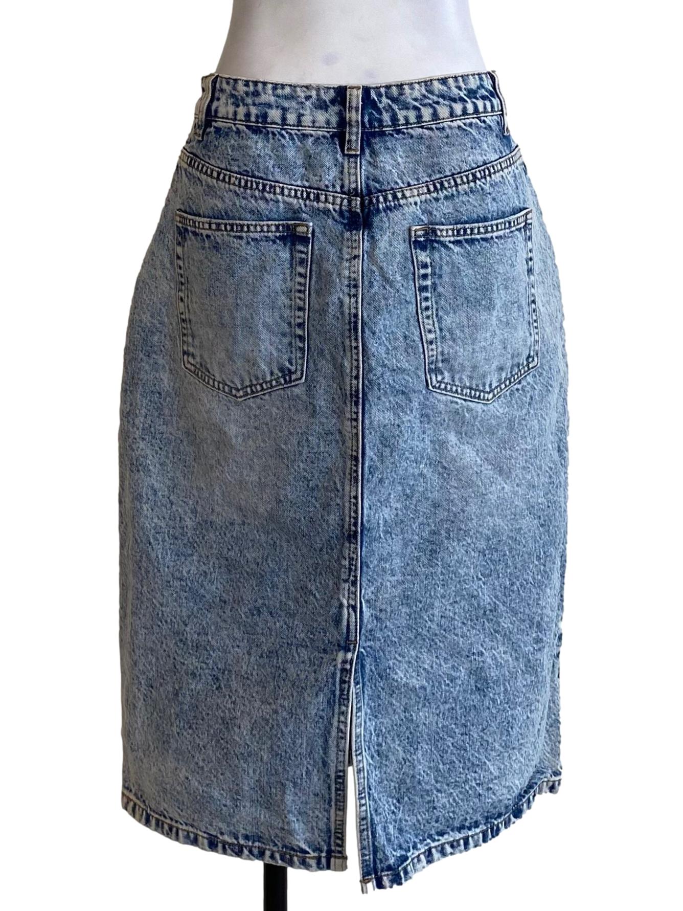 Light Blue Tone Denim Skirt