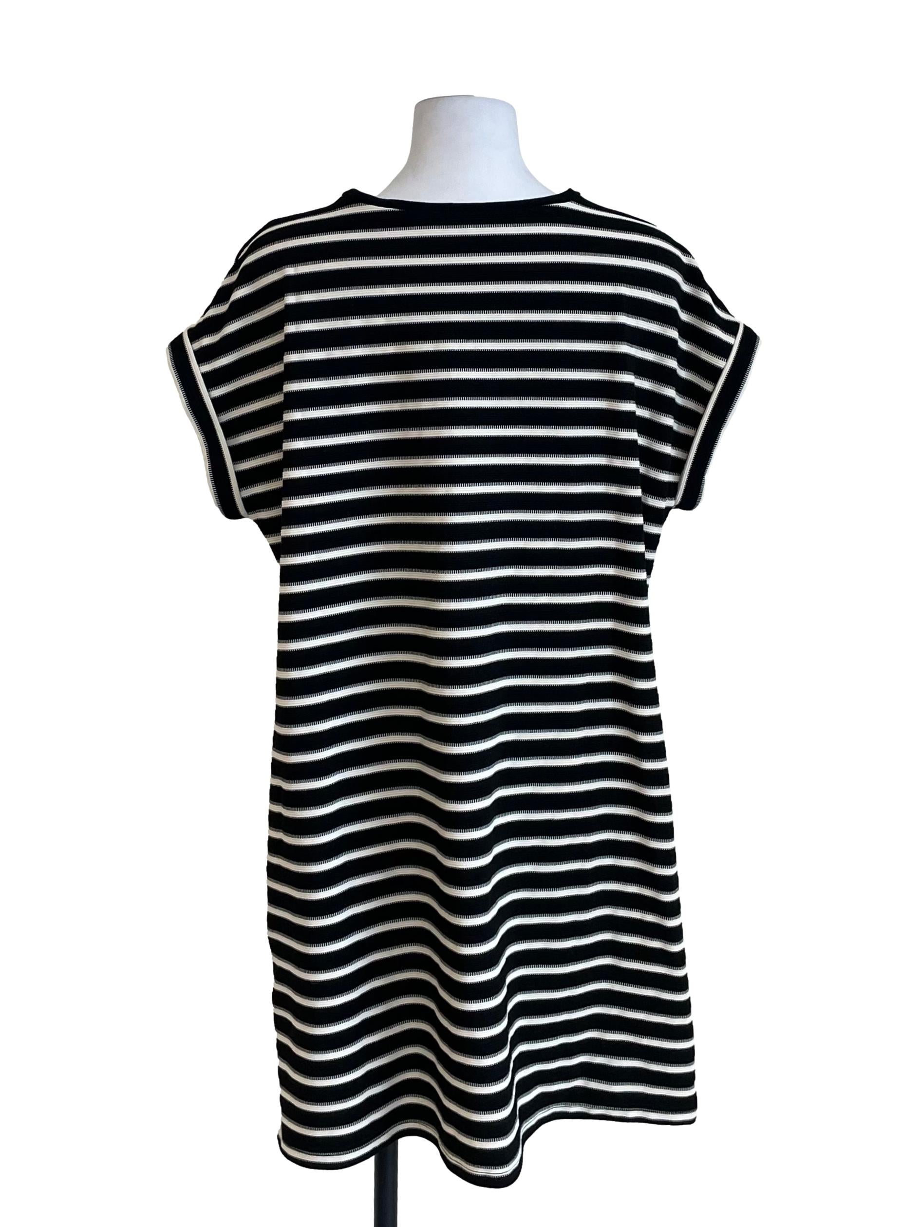 Black & White Awning Stripe Tee Dress LB