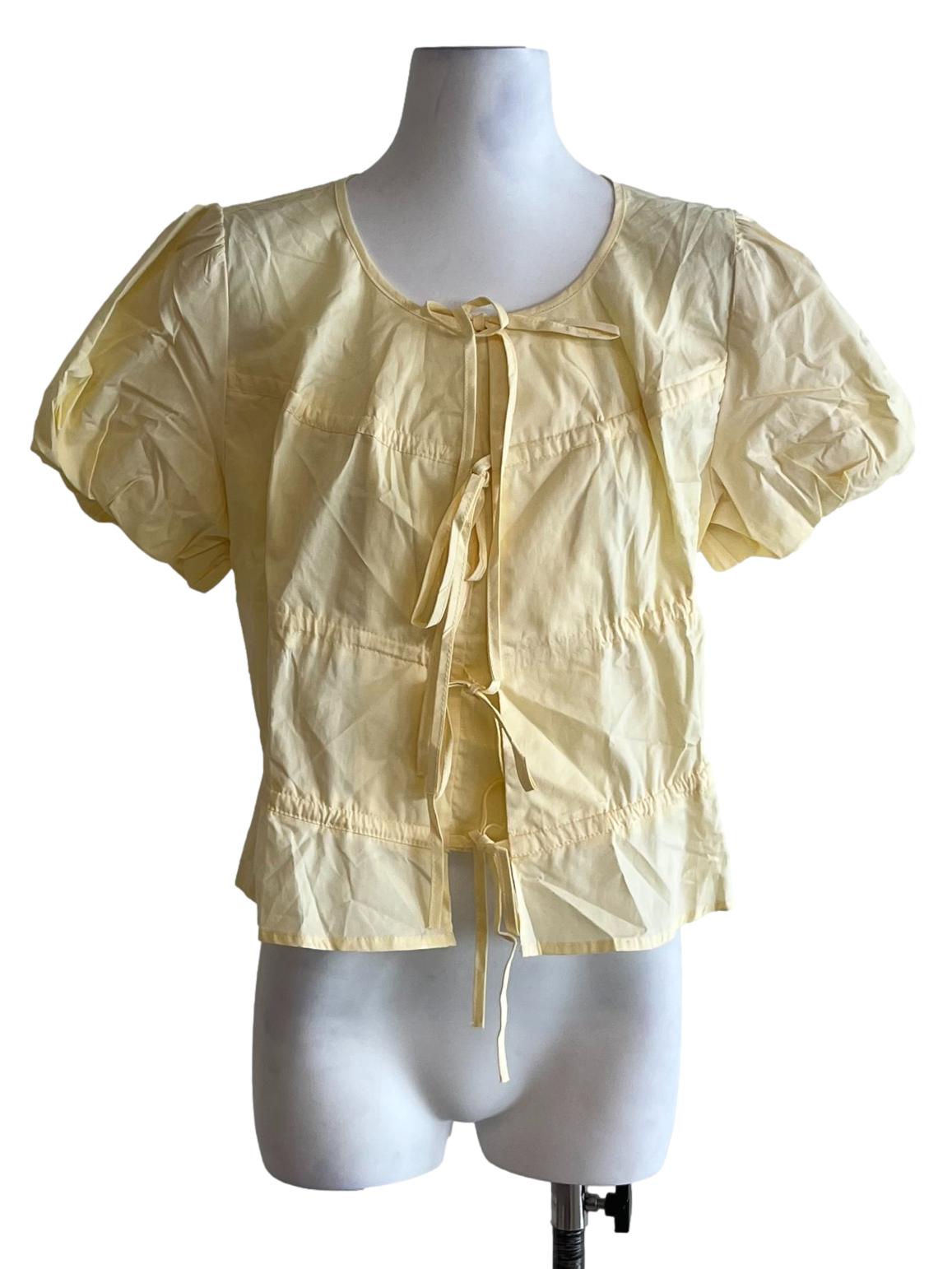 Buttermilk Yellow Tie Front Blouse
