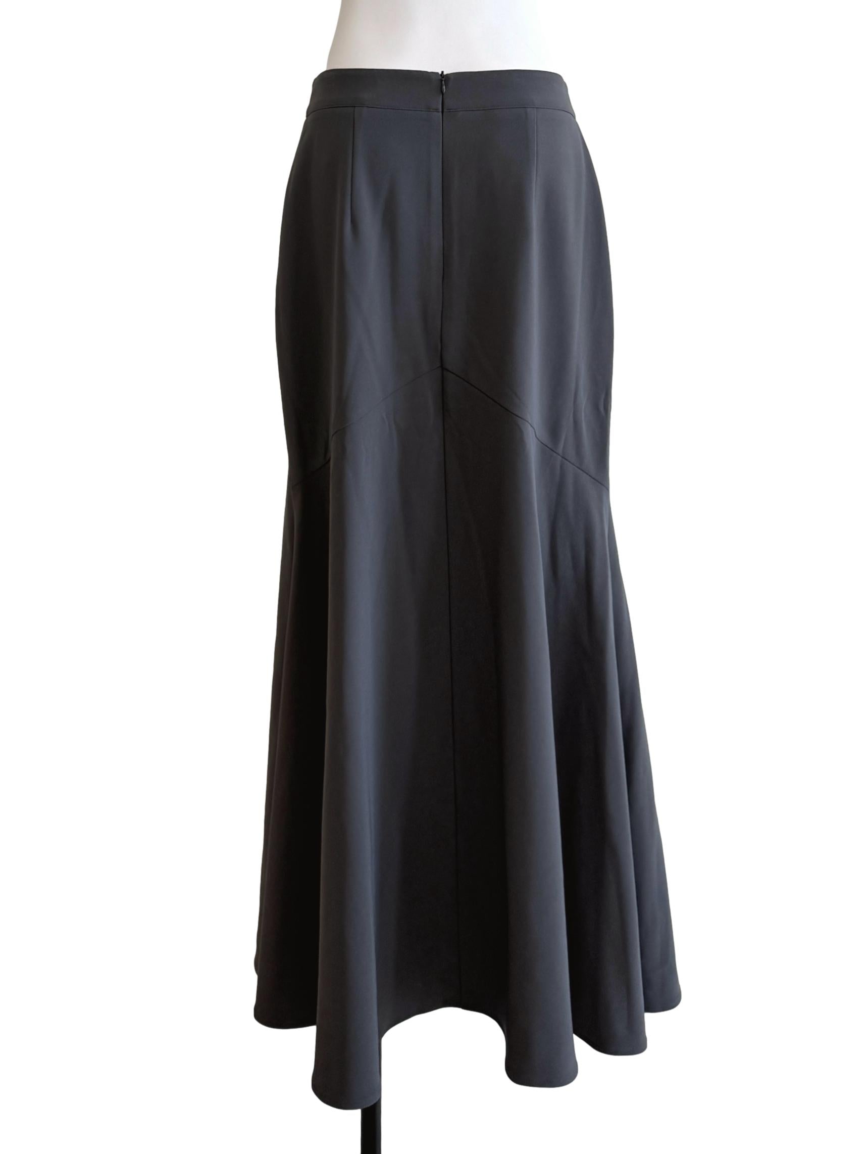 Smoke Grey Godet Skirt