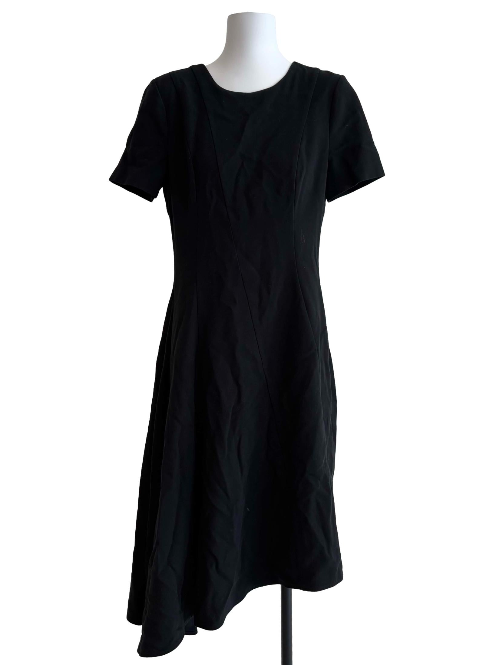 Ink Black Asymmetrical Sheath Dress