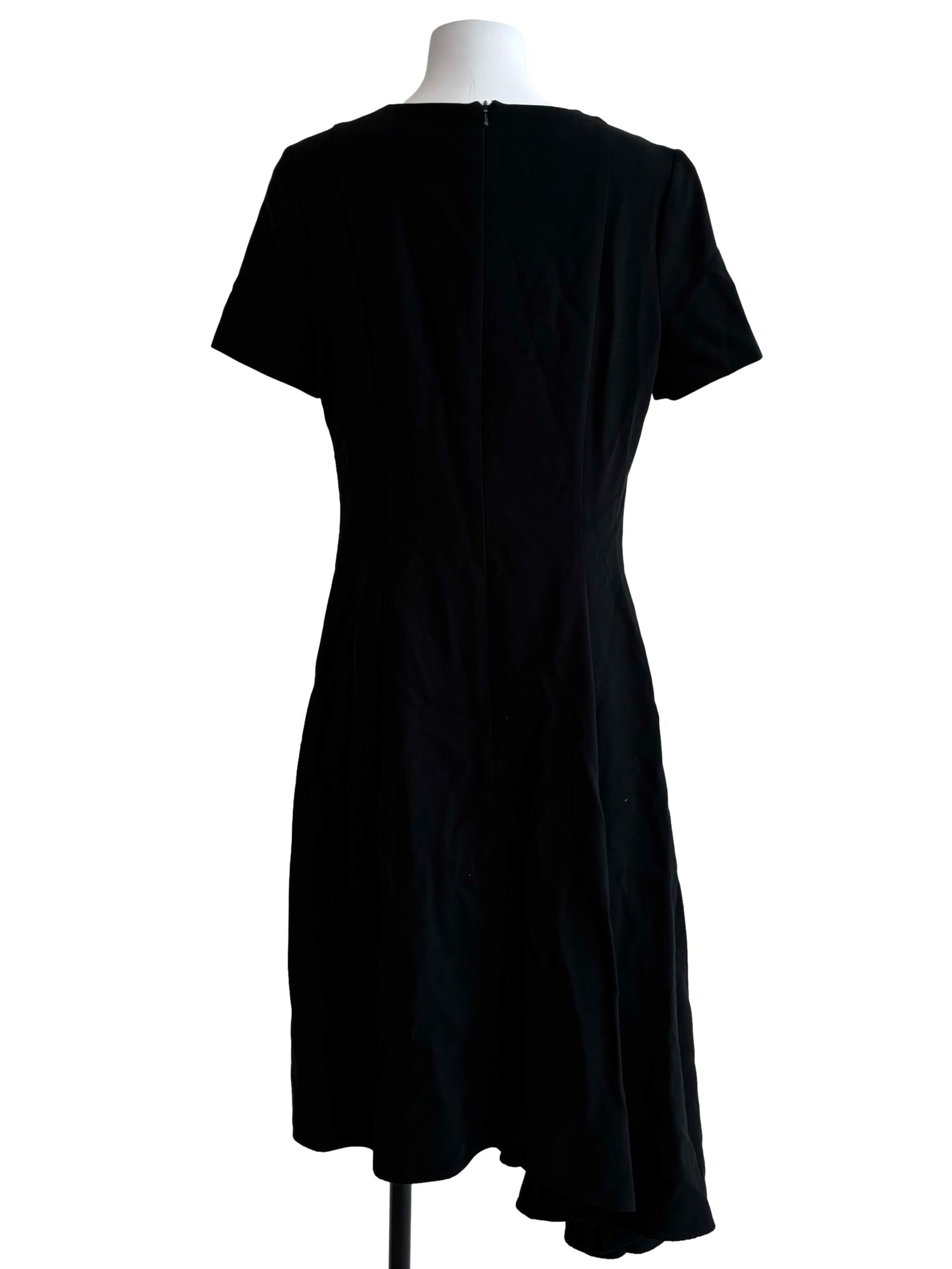 Ink Black Asymmetrical Sheath Dress