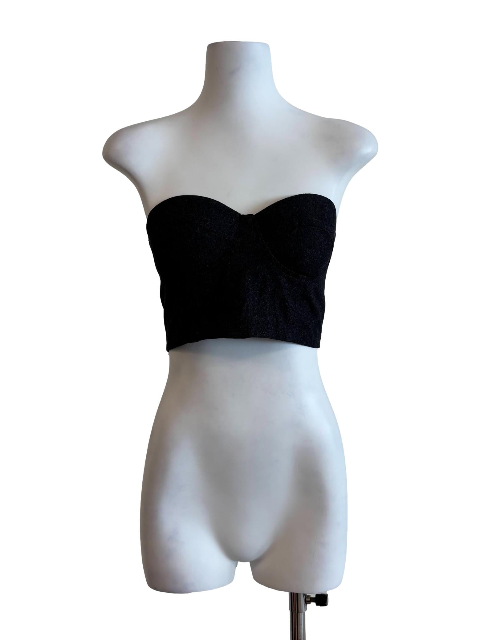 Graphite Black Padded Strapless Top