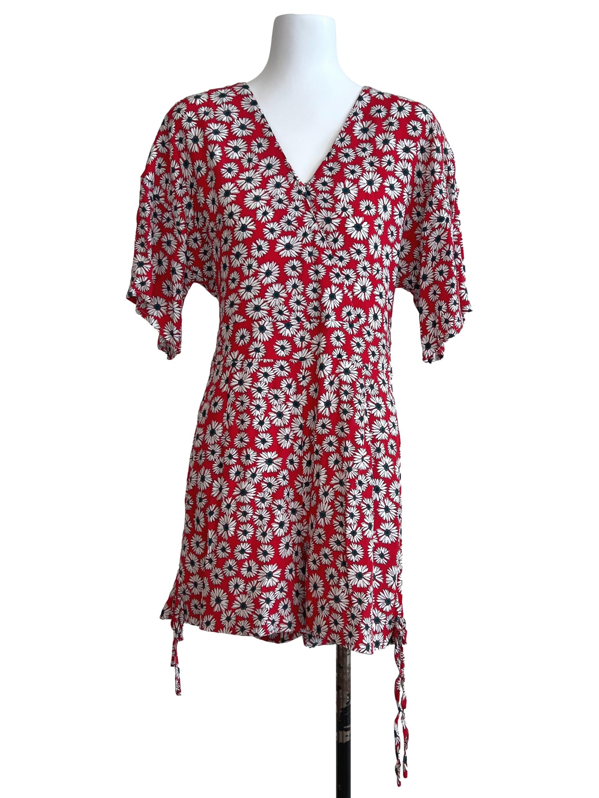Pomelo Floral Red Rompers | REFASH