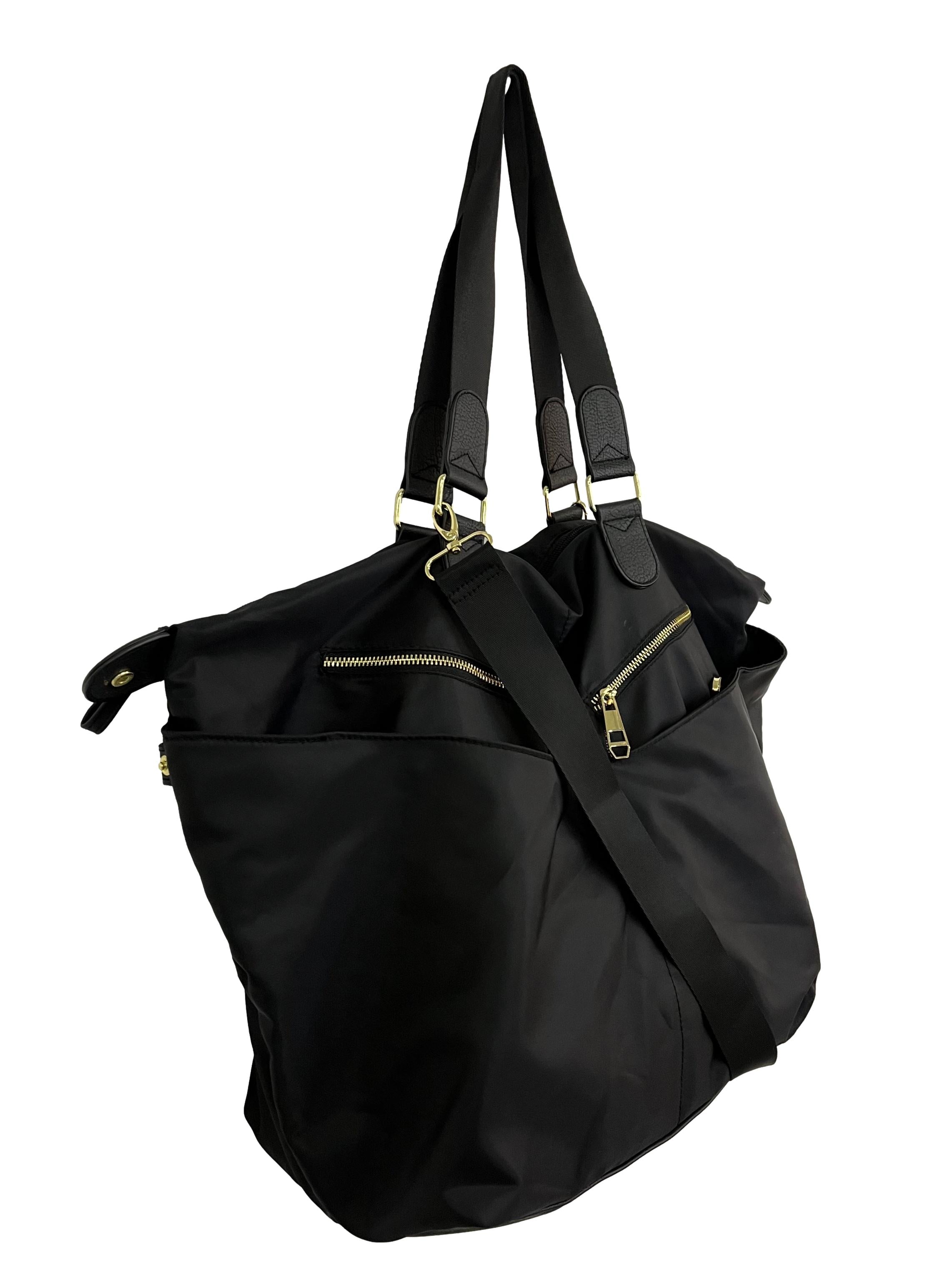 Black Zip Detail Shoulder Bag