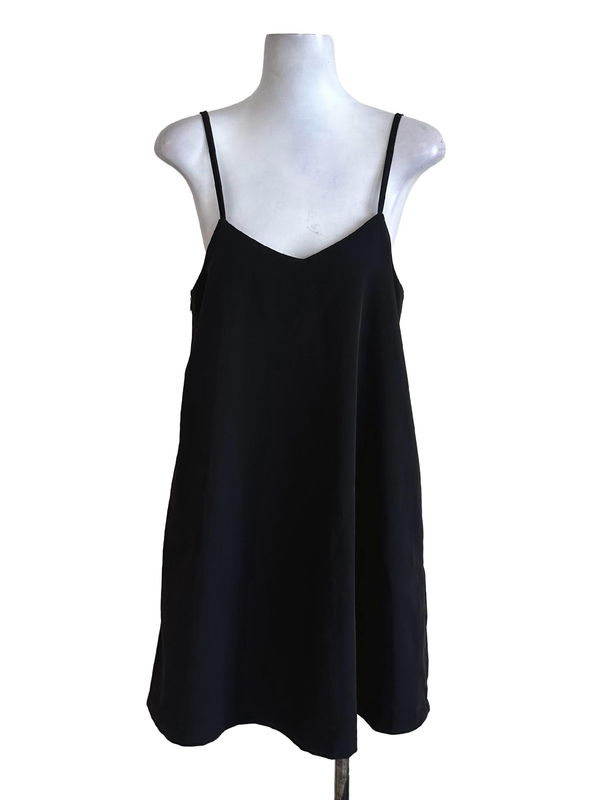 Black Loose Spaghetti Strap Dress