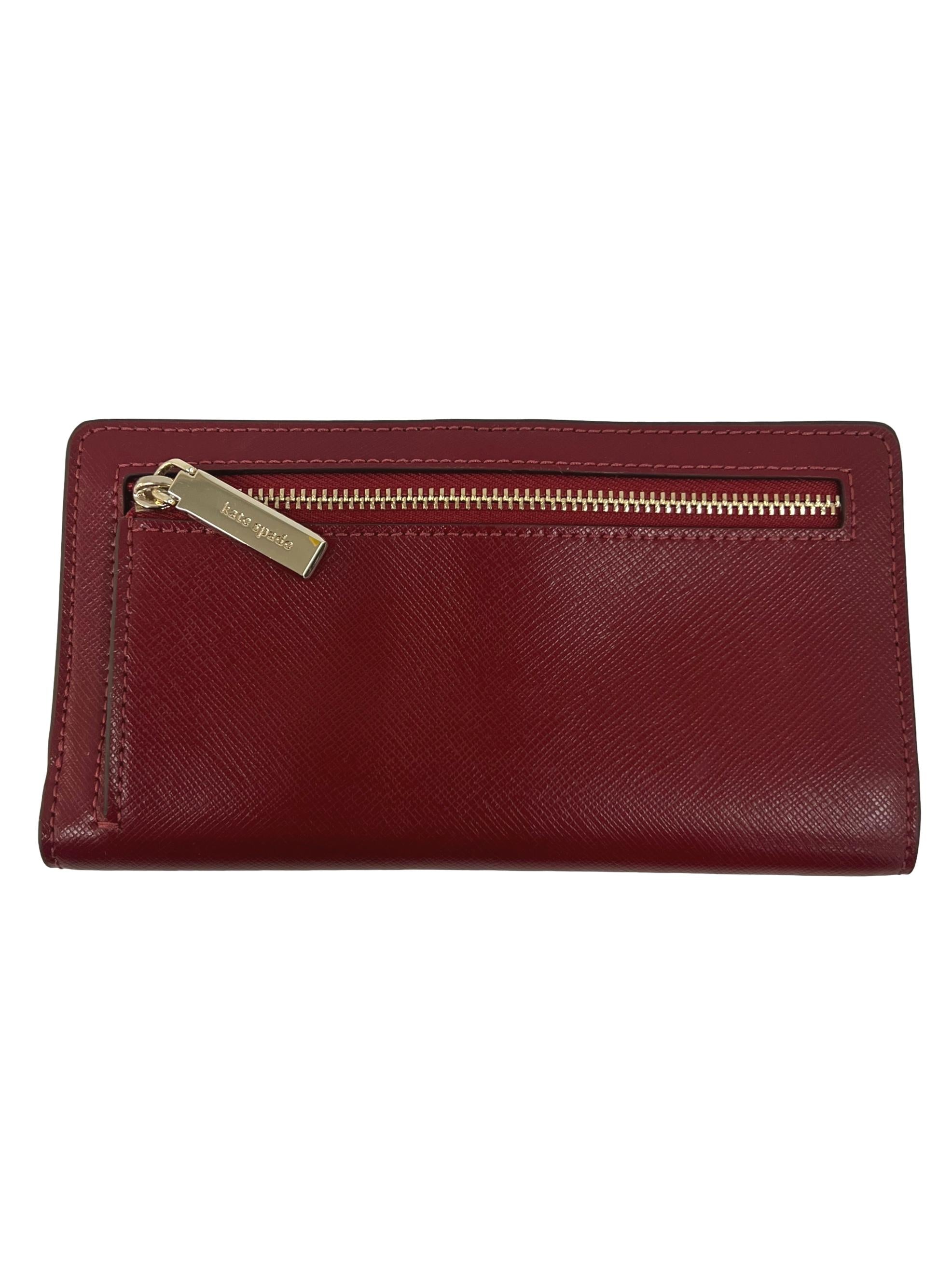 Red Currant Staci Large Slim Bifold Wallet