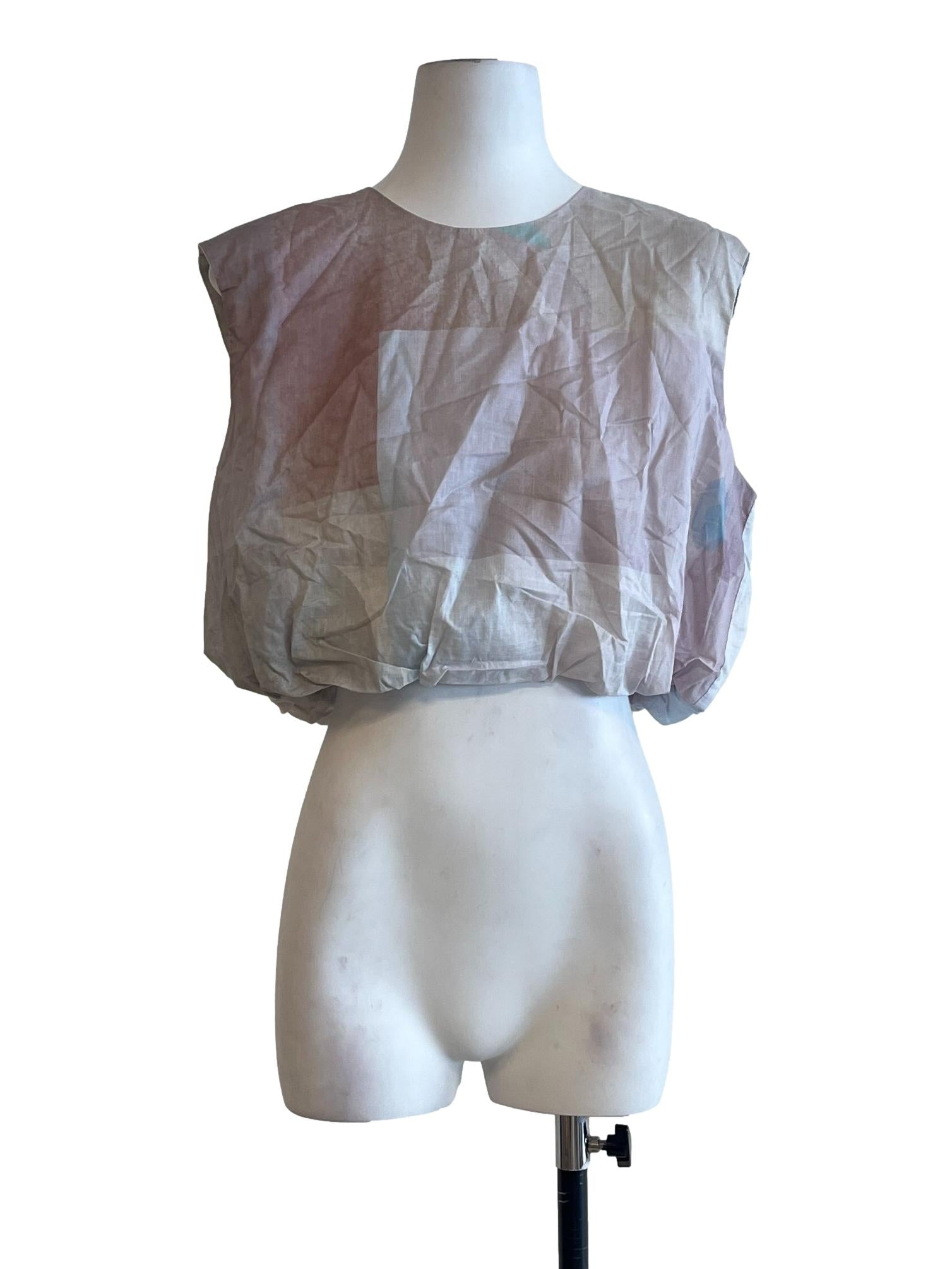 Purple Frame Smocked Crop Top OSN