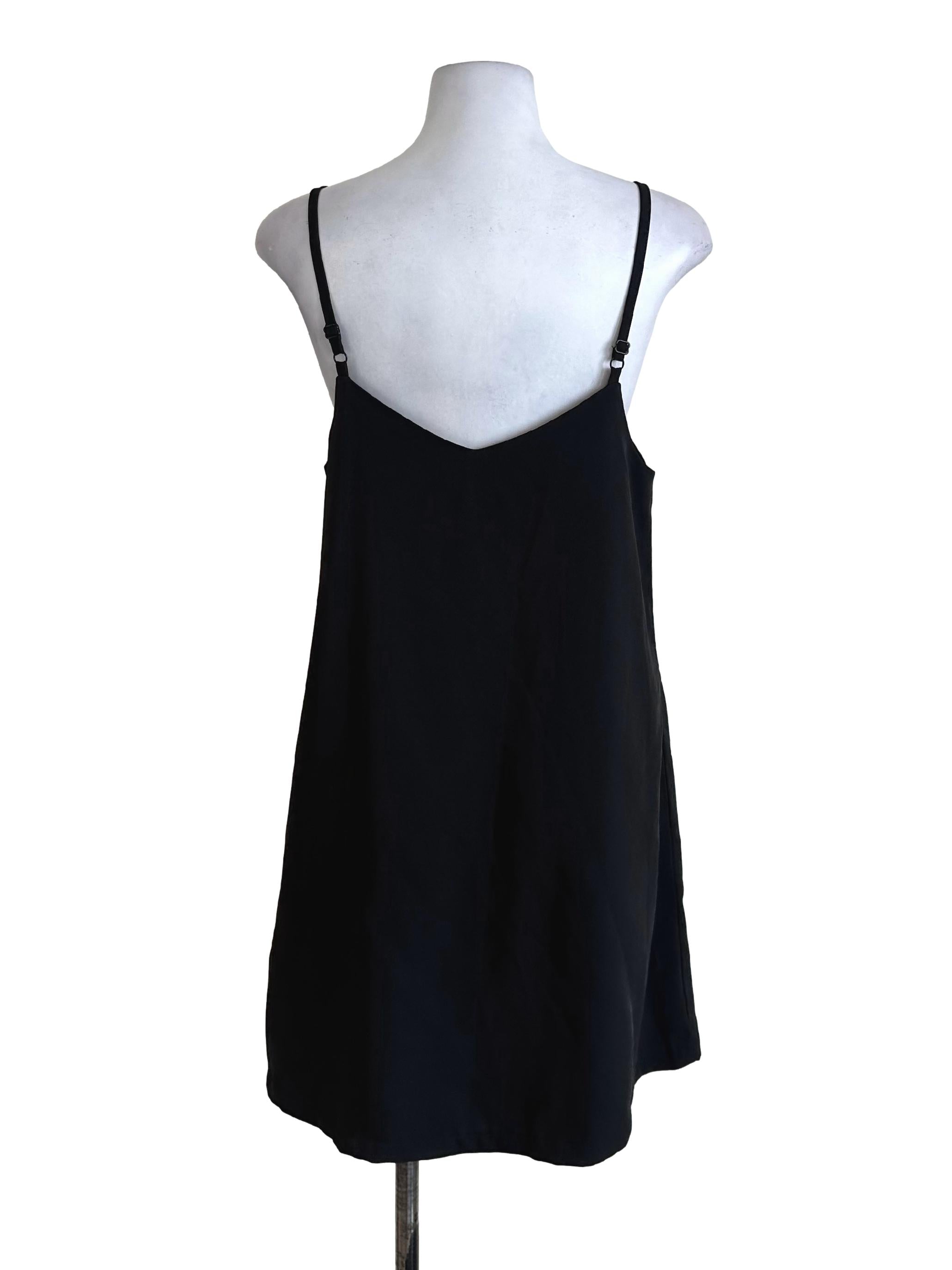 Black Loose Spaghetti Strap Dress