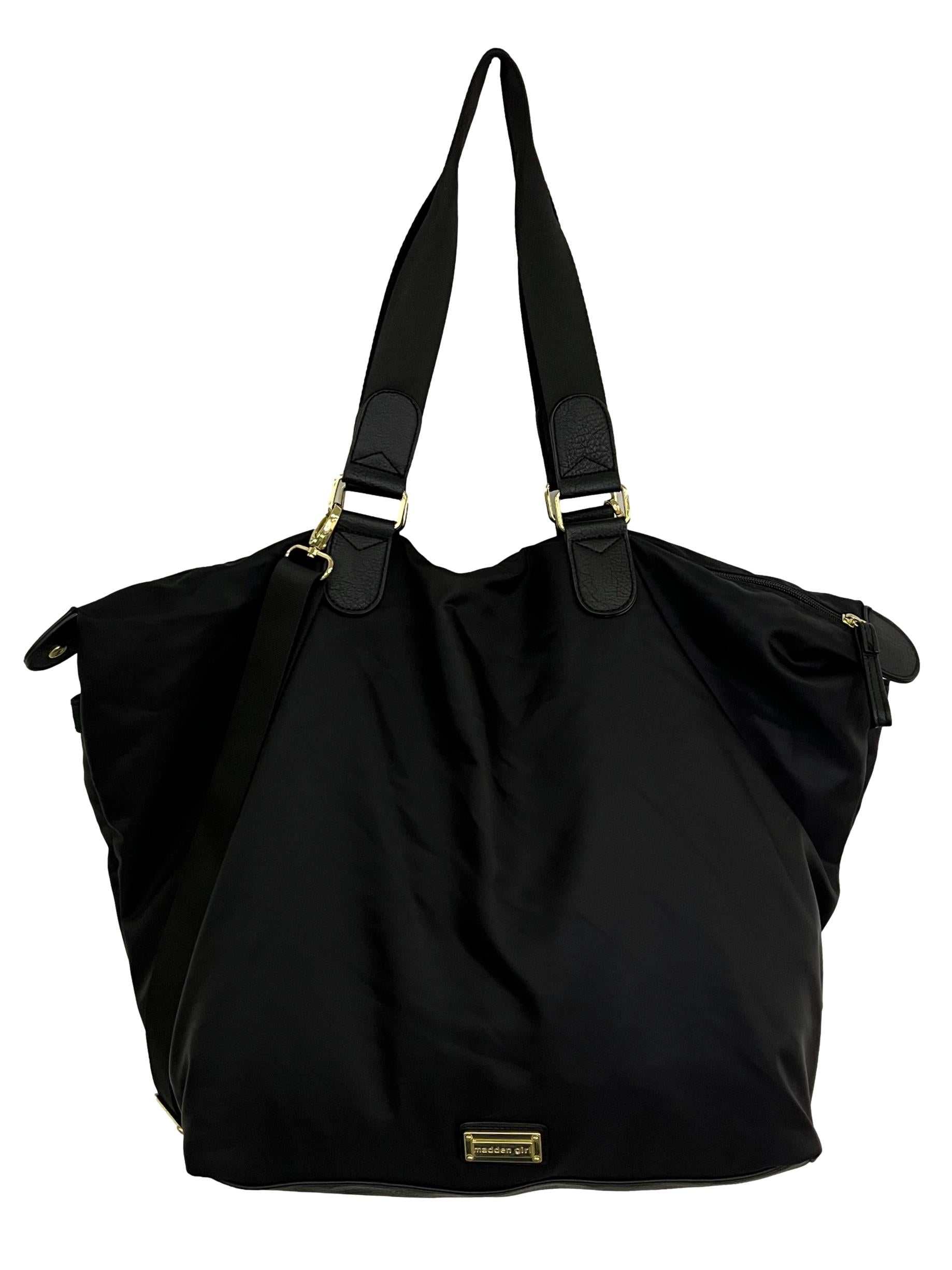 Black Zip Detail Shoulder Bag