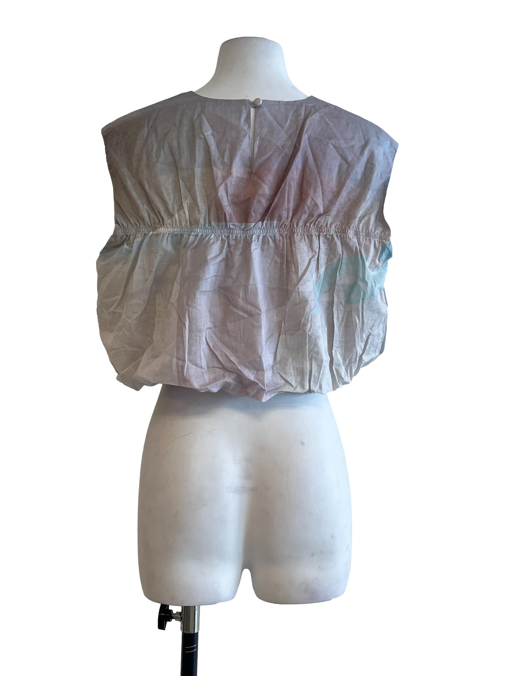Purple Frame Smocked Crop Top OSN
