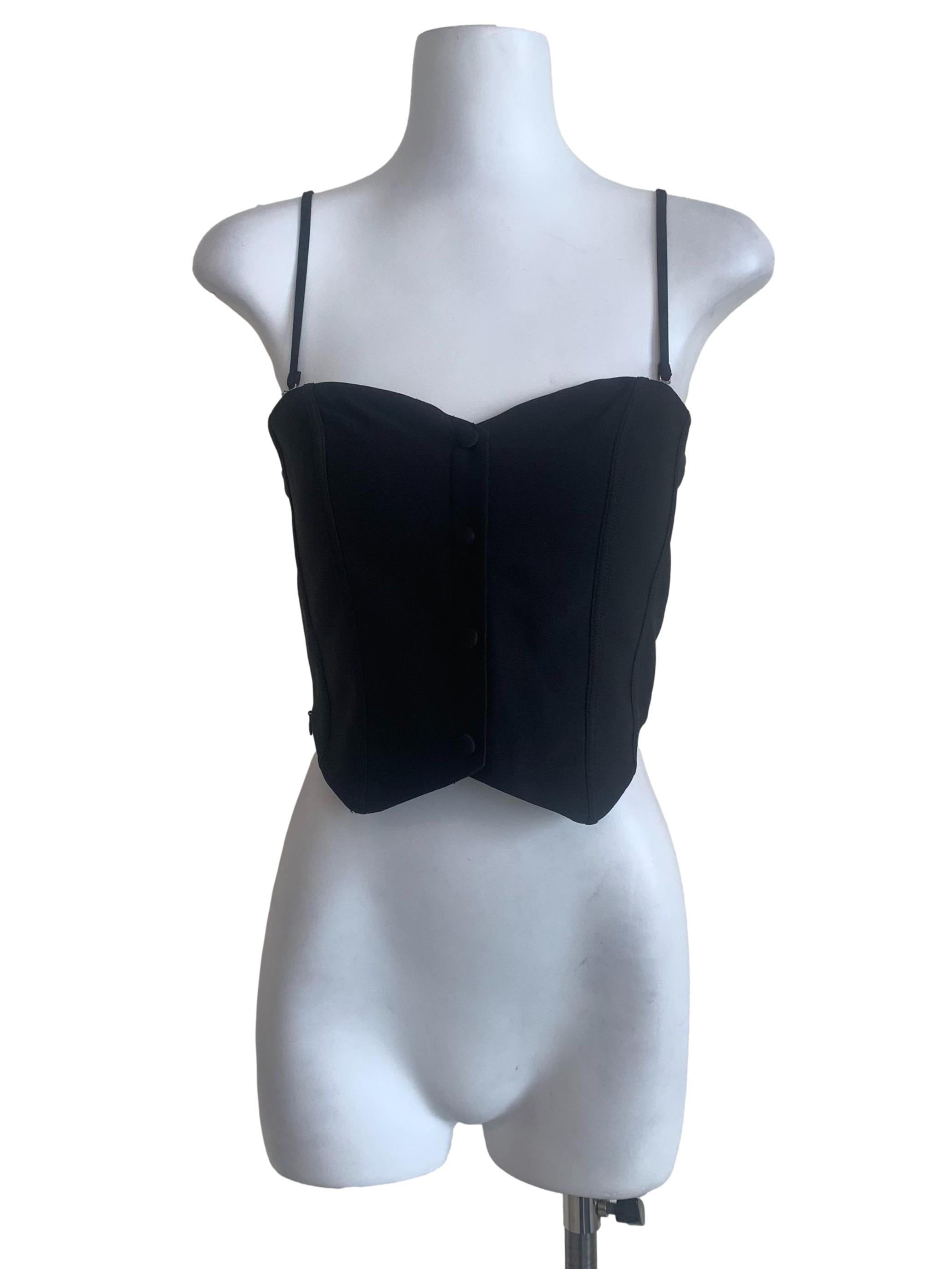 Metal Black Spaghetti Strap Corset Top