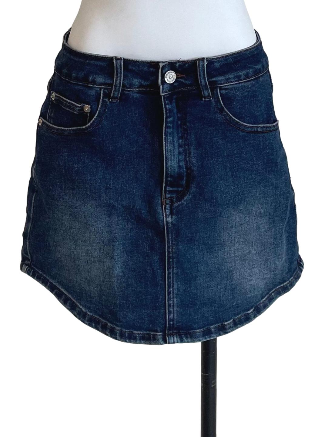 Dark Blue Tunic Denim Skirt