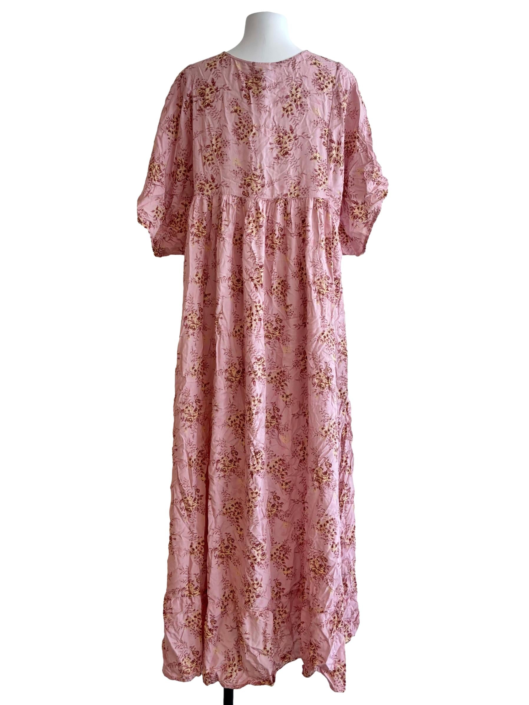 Rose Pink Floral Maxi Dress
