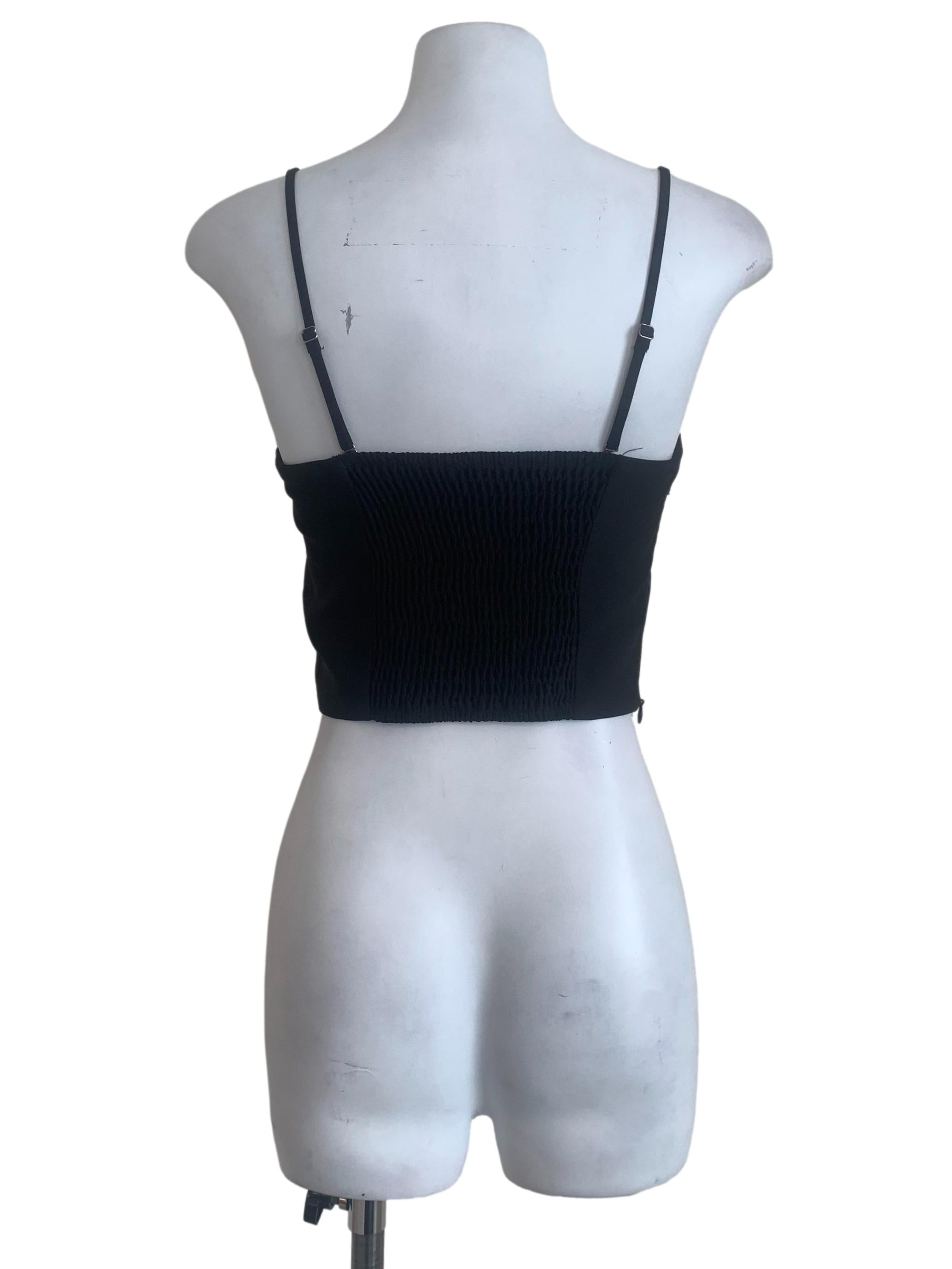 Metal Black Spaghetti Strap Corset Top