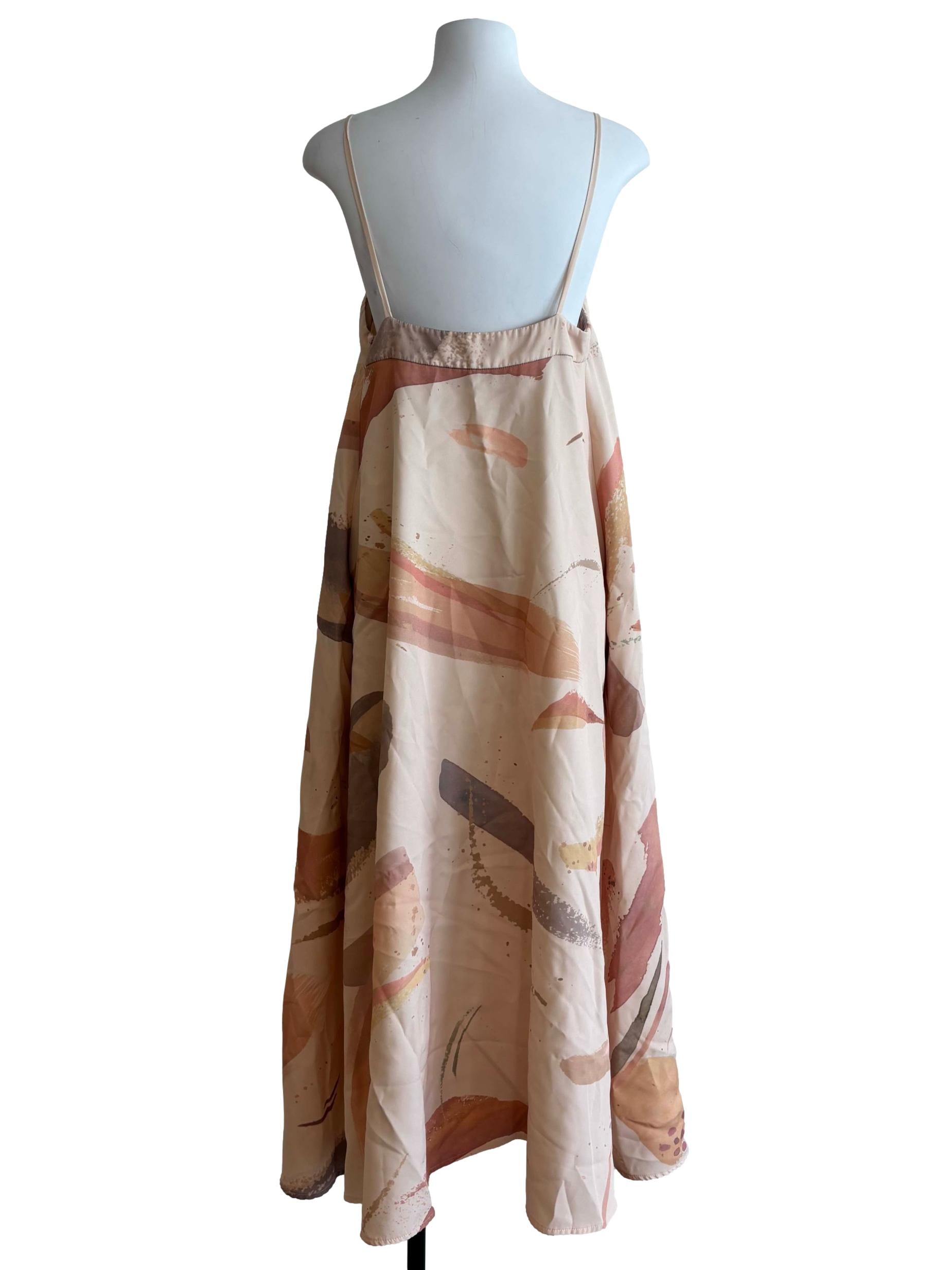 Almond Beige Patterned Tent Dress