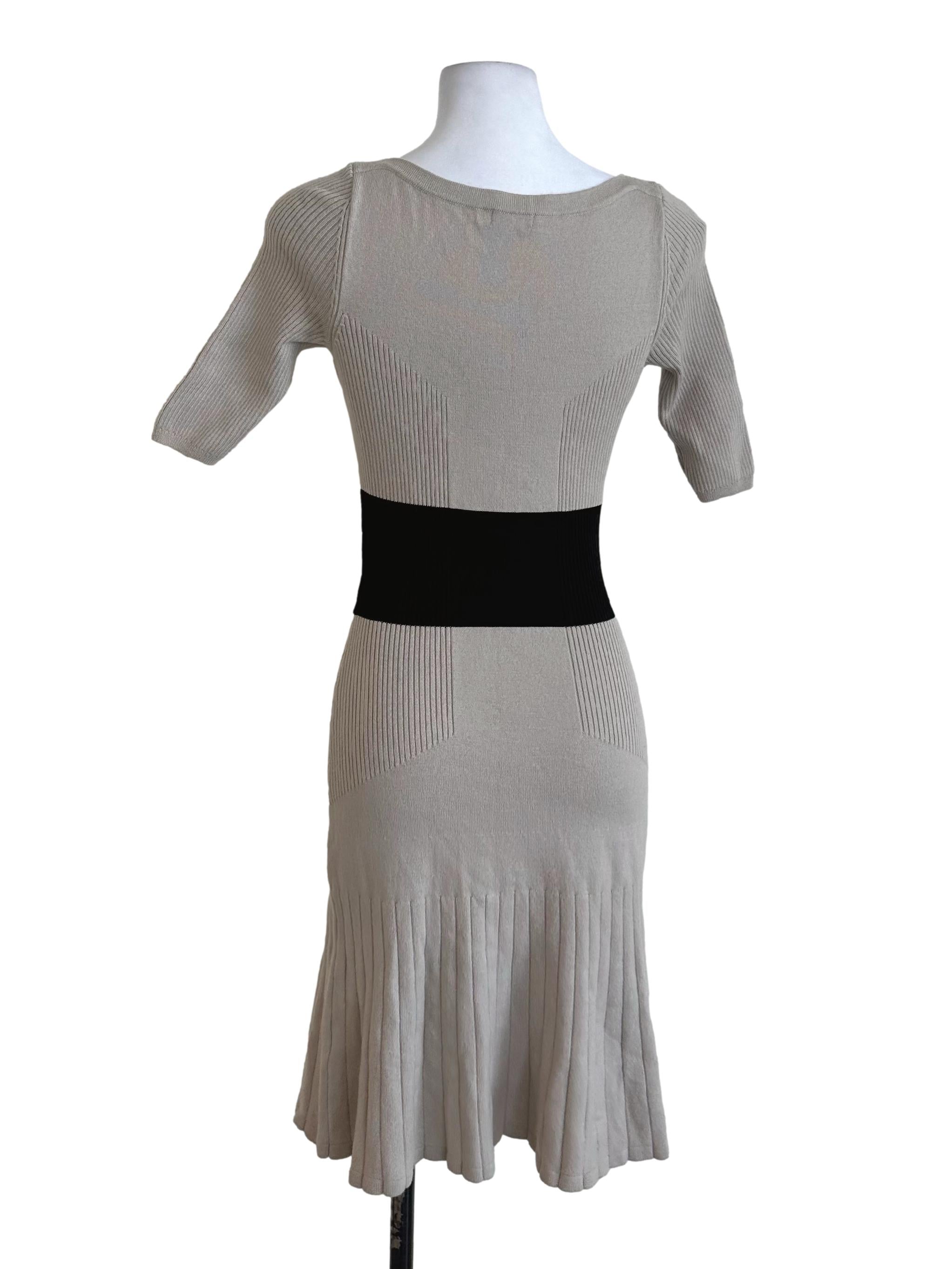 Light Beige Short Sleeve Knit Dress
