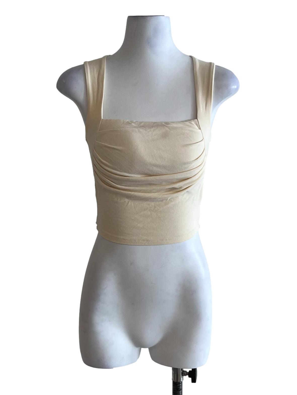 Buttermilk Yellow Square Neckline Sleeveless Top