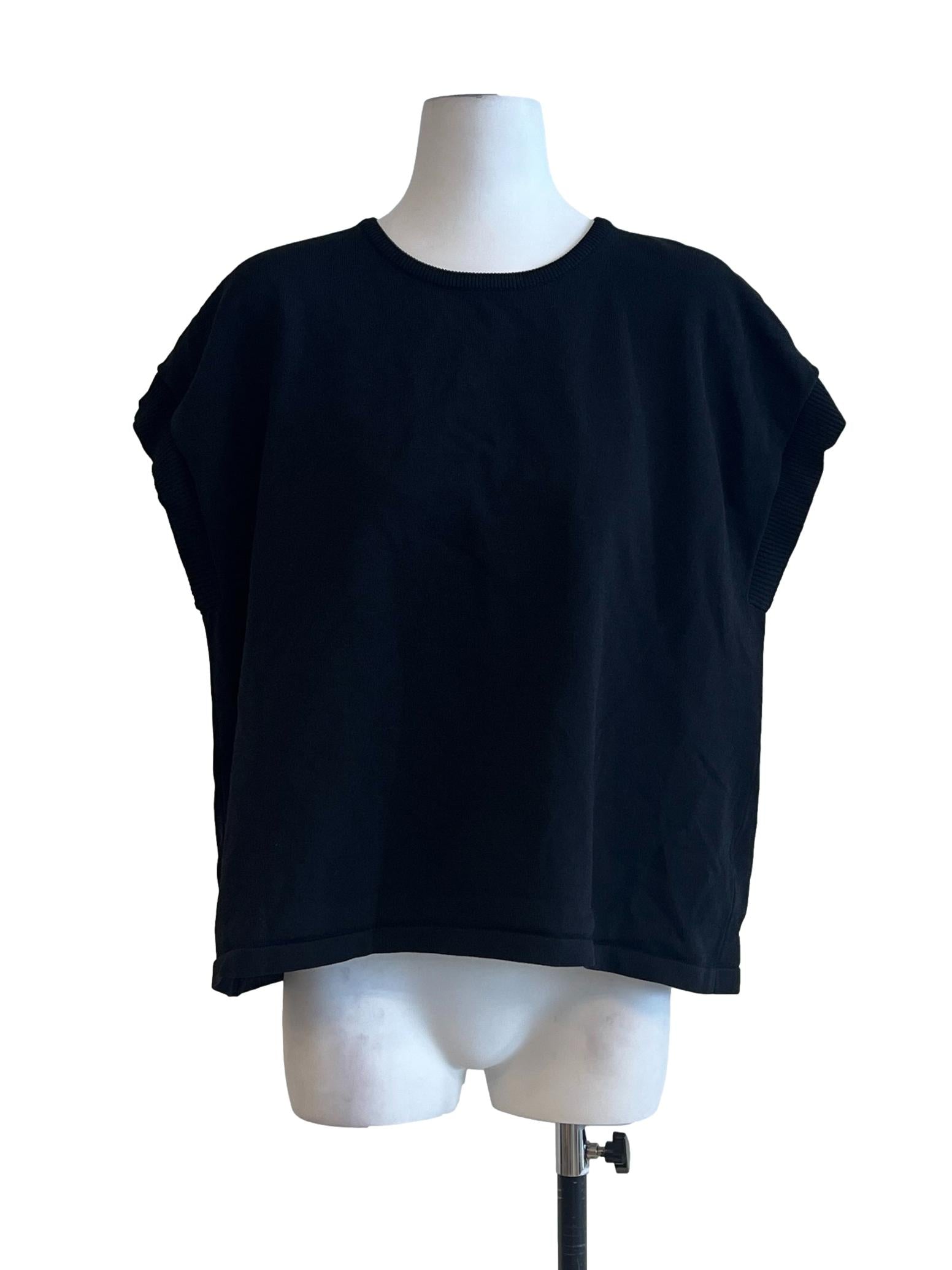 Black Relaxed Knit Top OSN