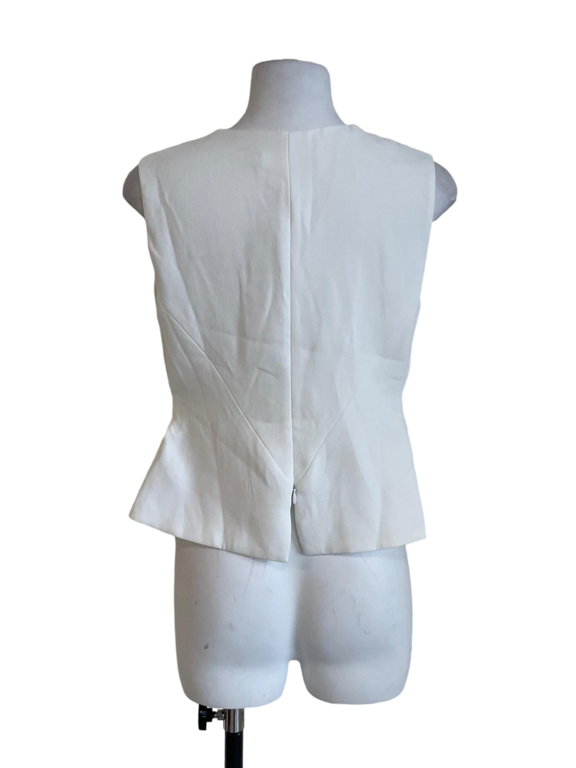 White Crossed Slim Top LB