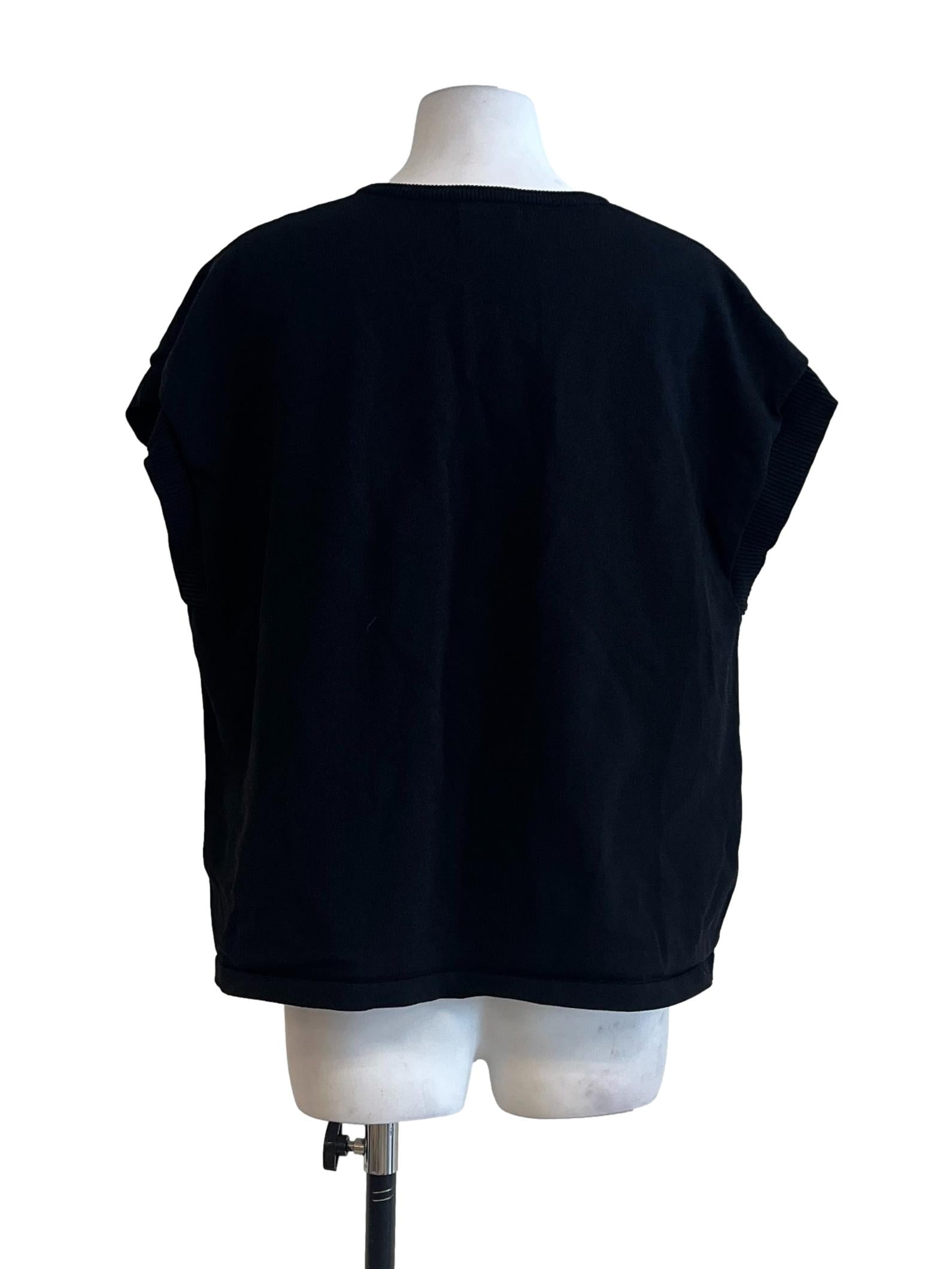 Black Relaxed Knit Top OSN