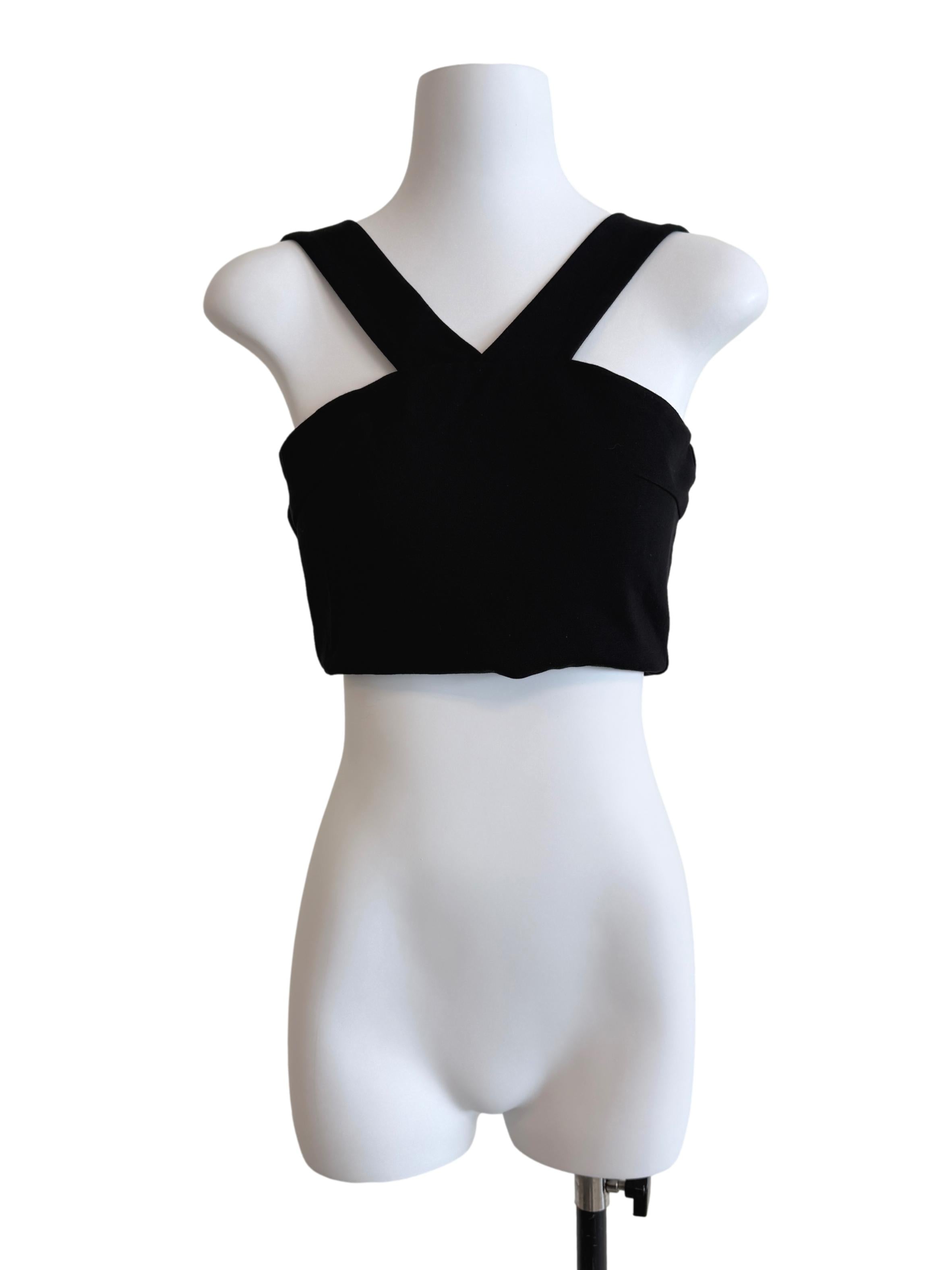 Black Padded Crop Top