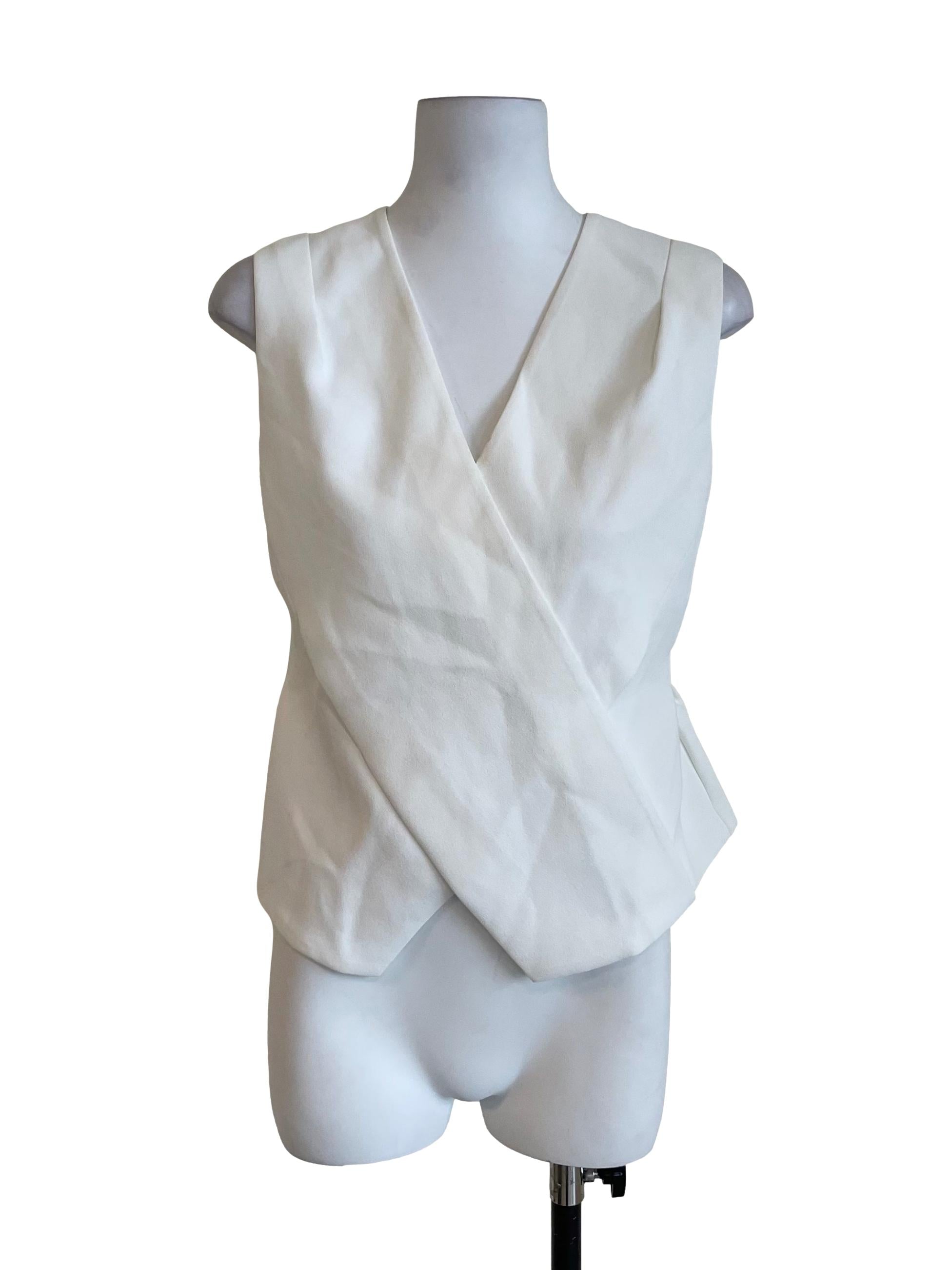 White Crossed Slim Top LB