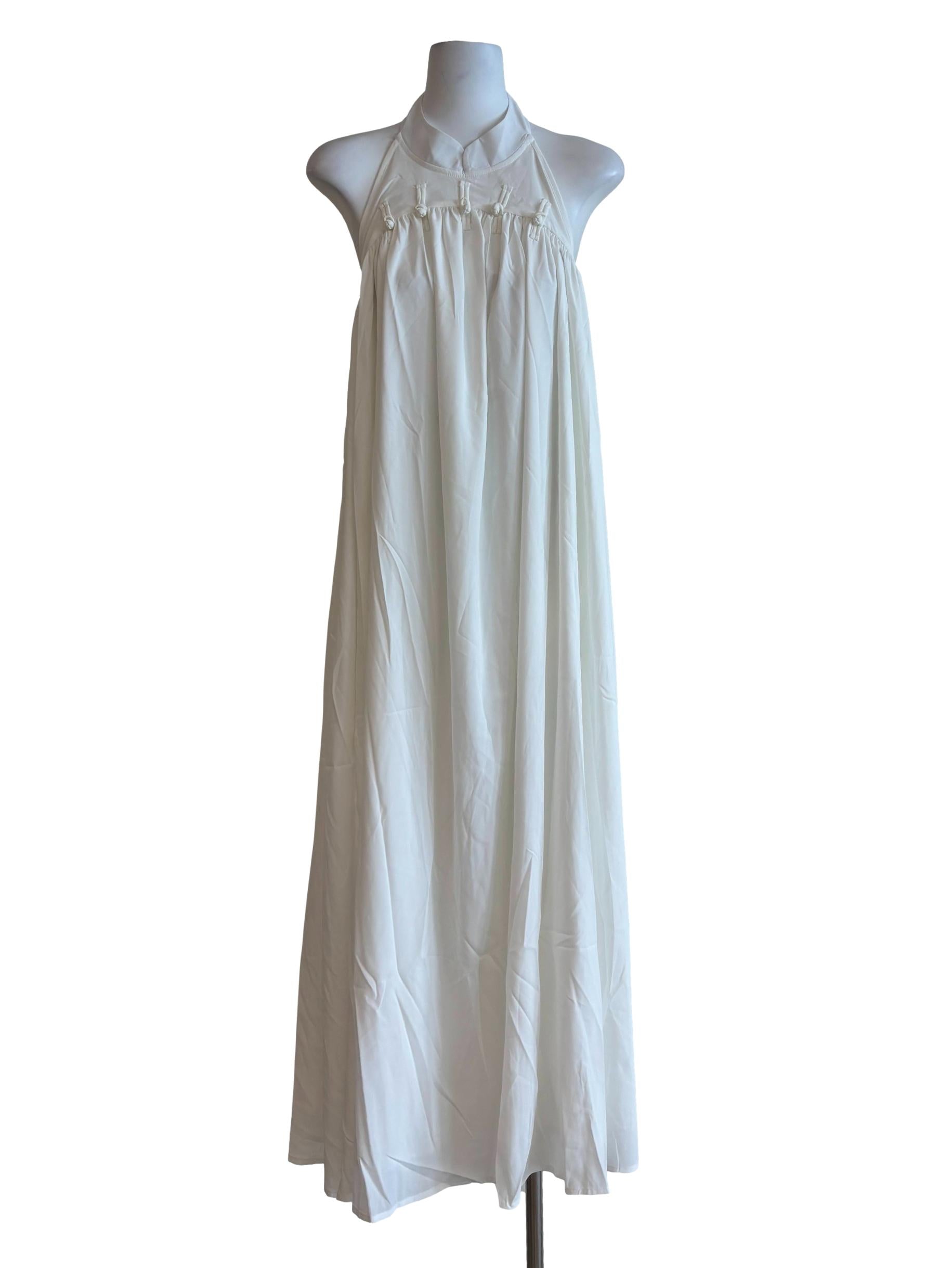 Powder White Sleeveless Flare Dress