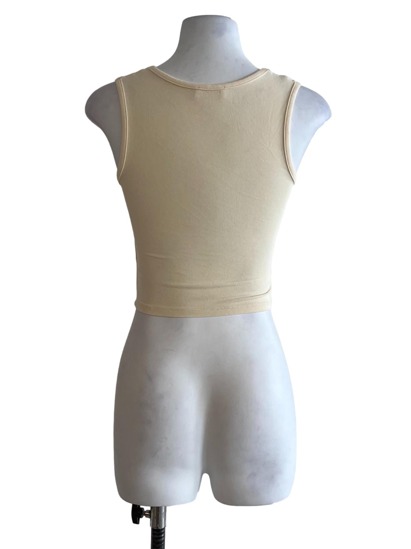 Buttermilk Yellow Square Neckline Sleeveless Top