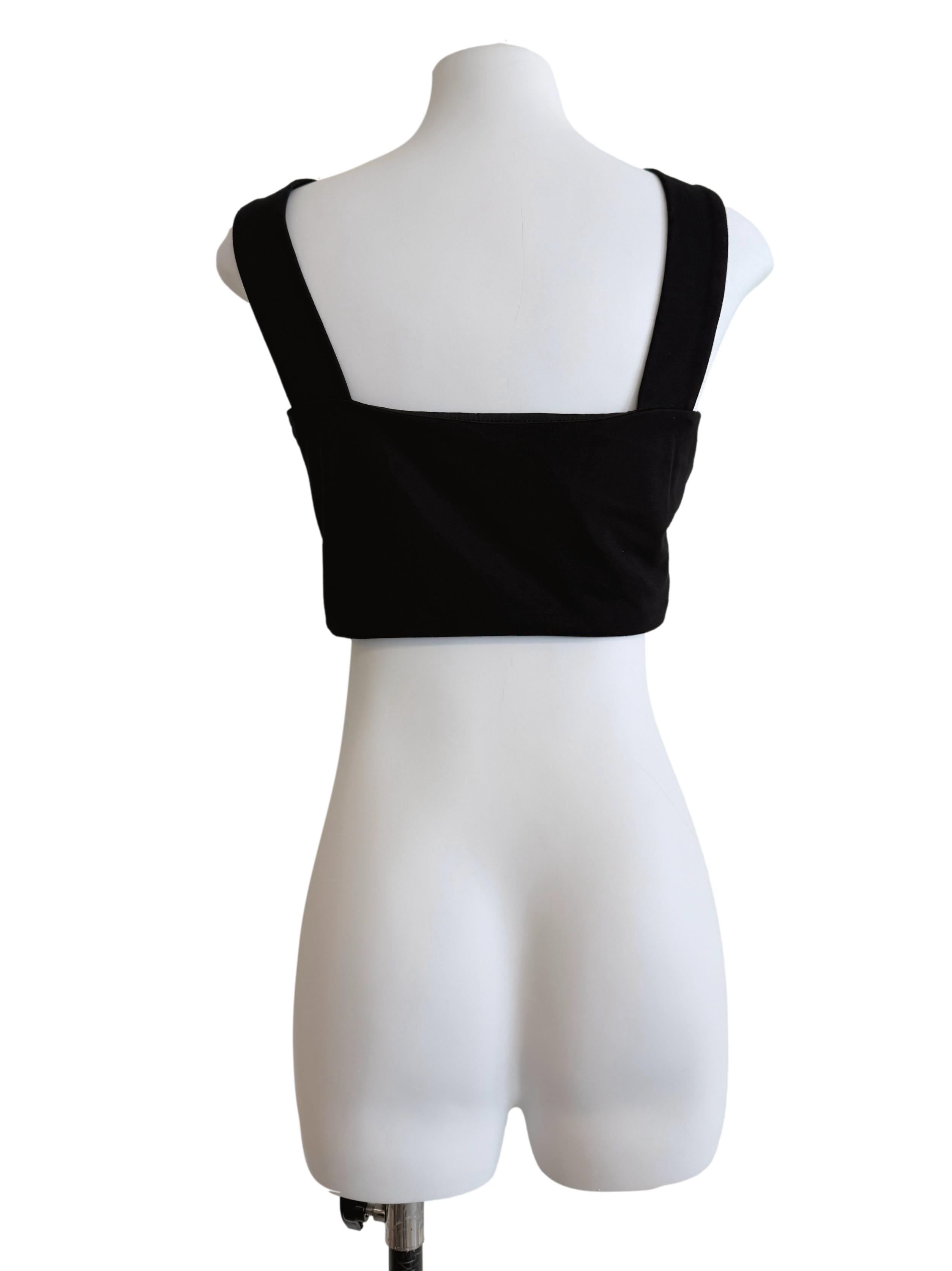 Black Padded Crop Top