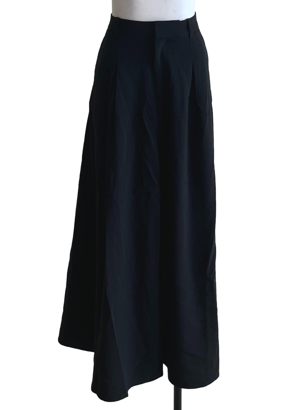 Black High-Waisted A-Line Skirt