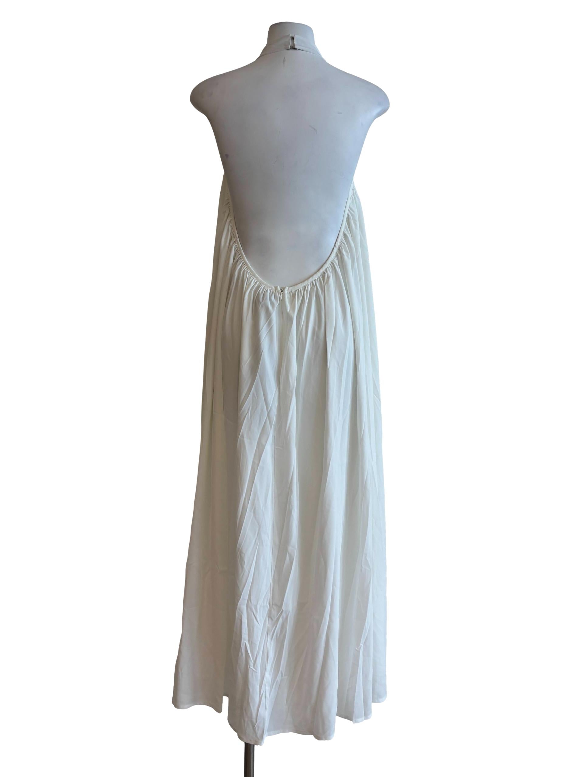 Powder White Sleeveless Flare Dress
