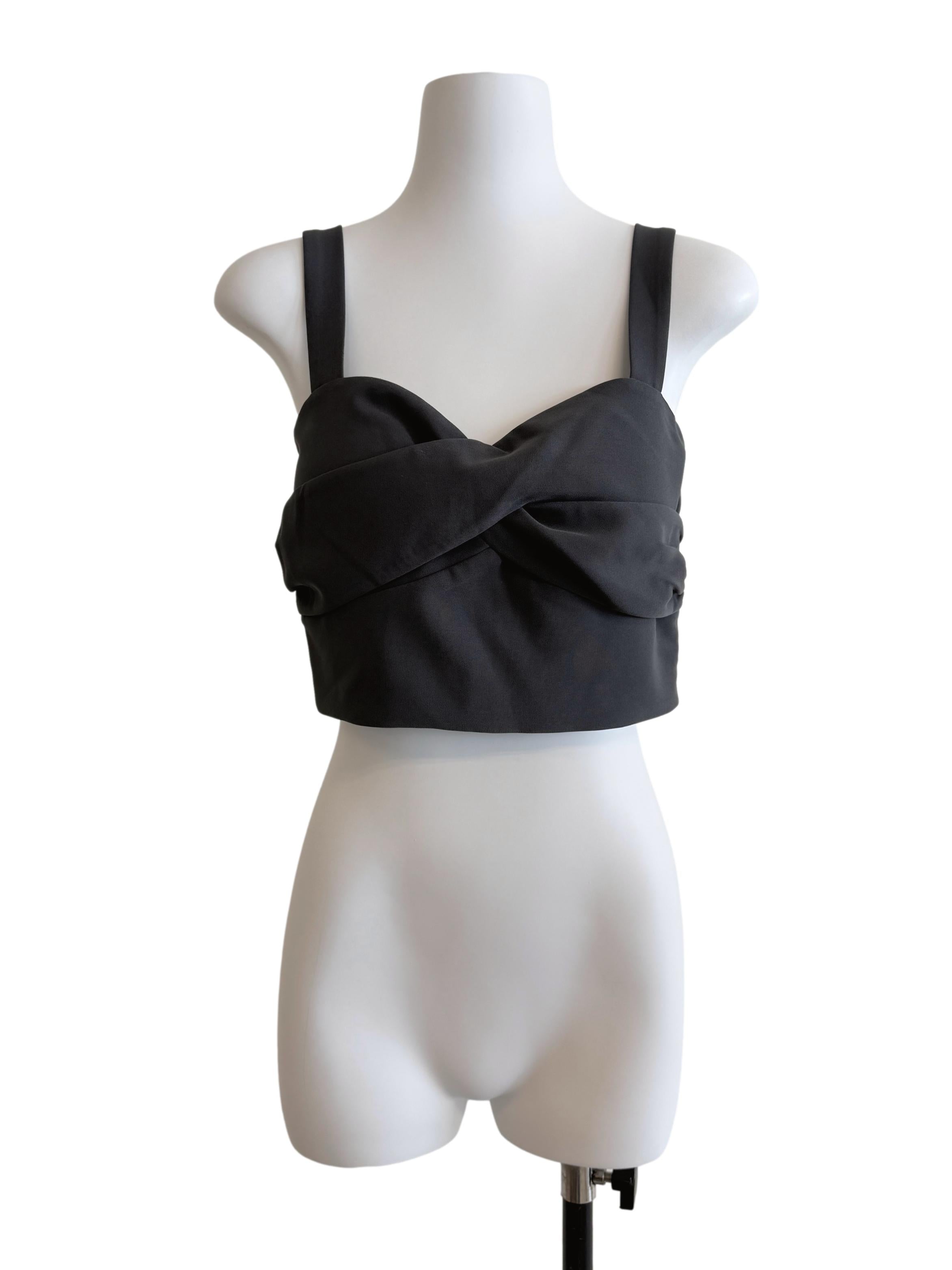 Smoke Grey Sweetheart Neckline Top