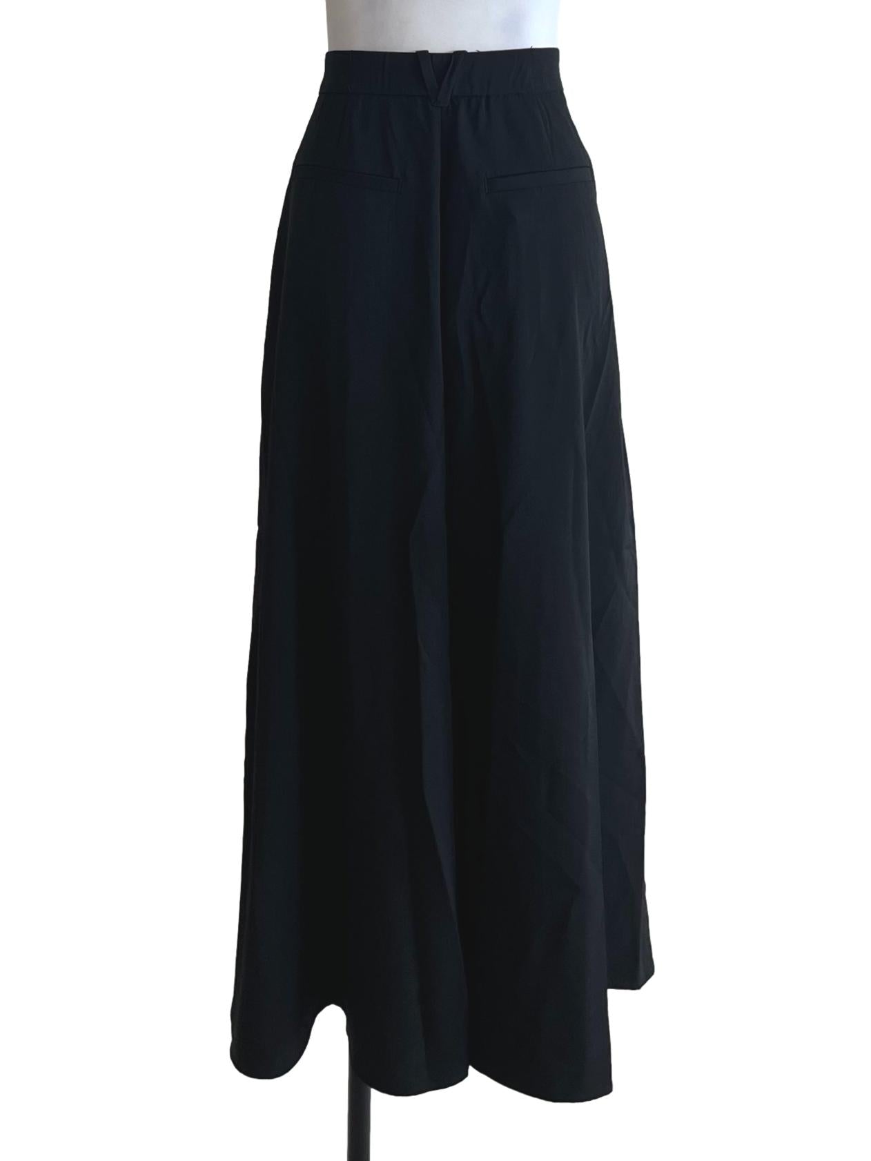 Black High-Waisted A-Line Skirt