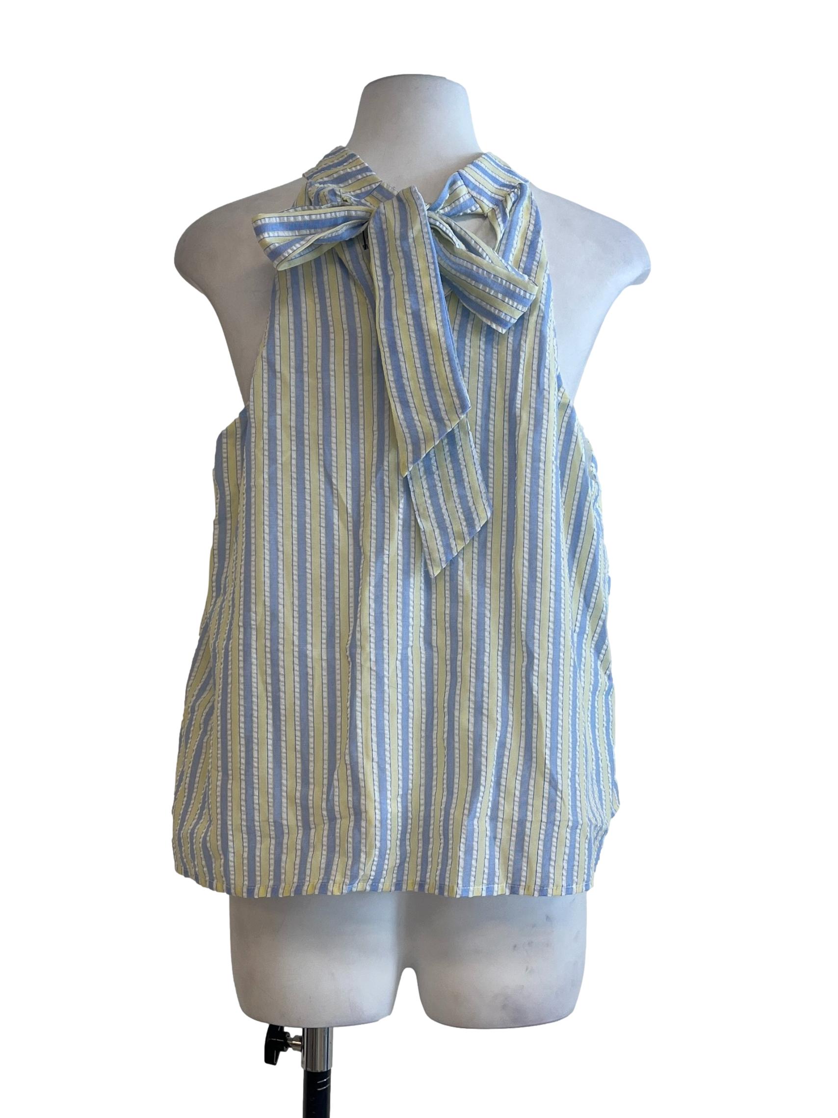 Sapphire Blue Halter Strap Sleeveless Top GA