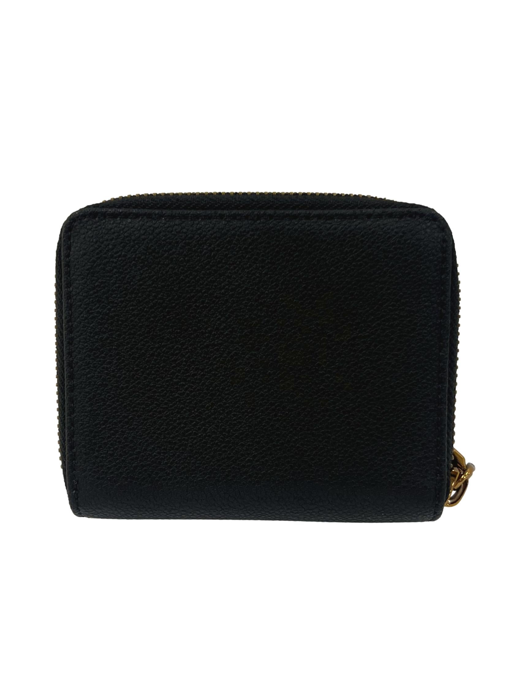 Black With Wine Interior Snap Button Short Wallet