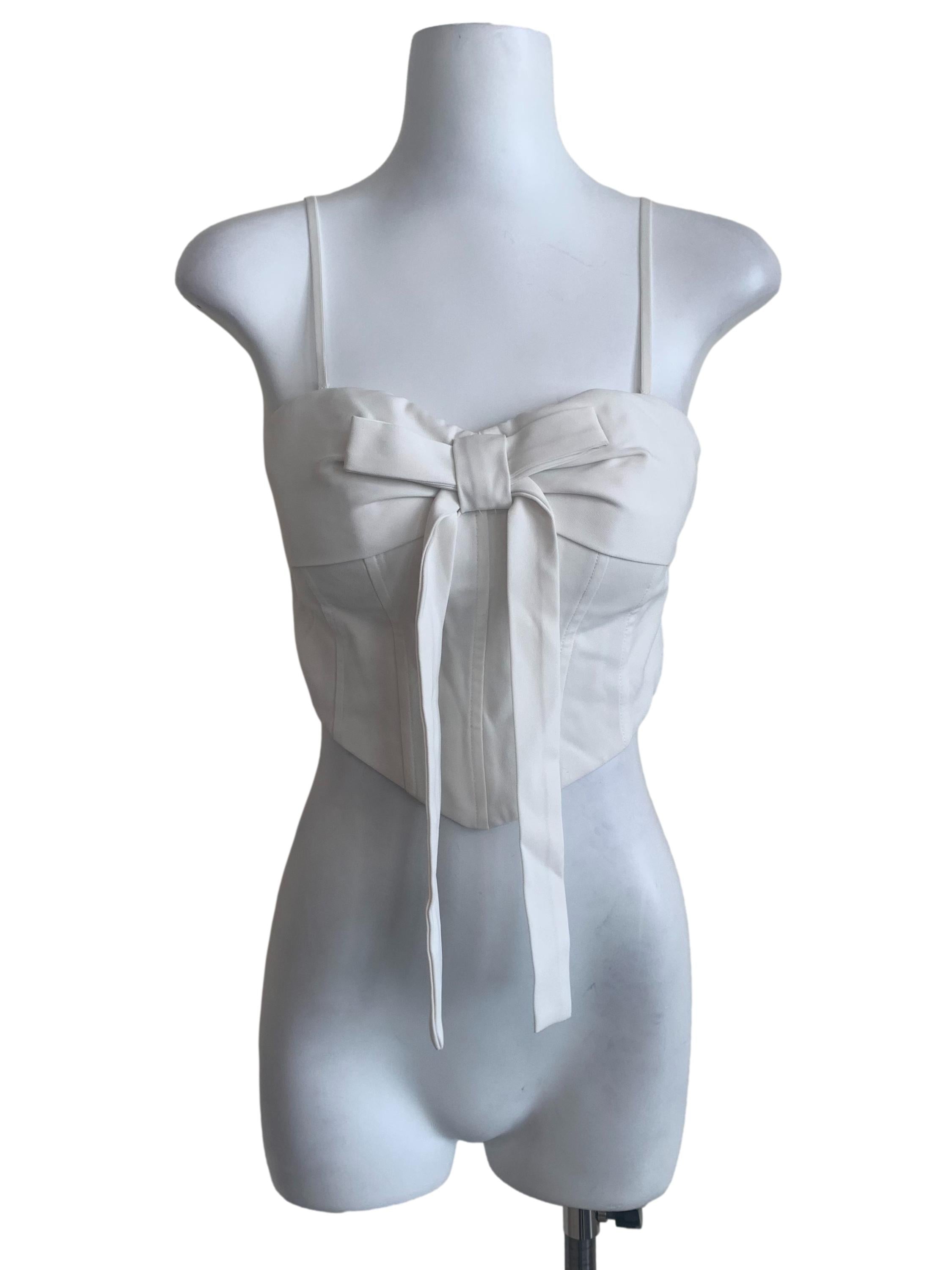 Chiffon White Corset Top