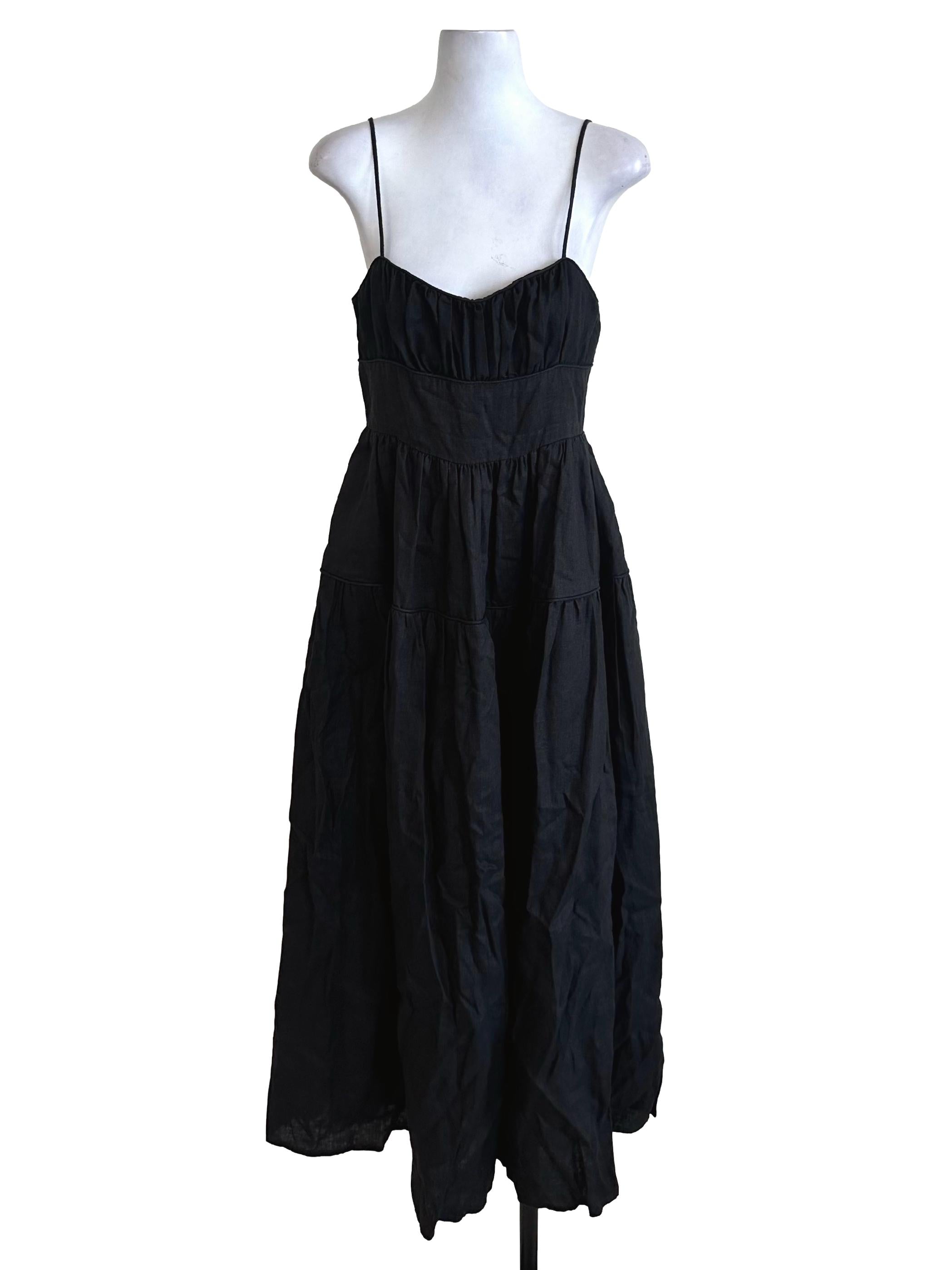 Black Tiered A Line Dress