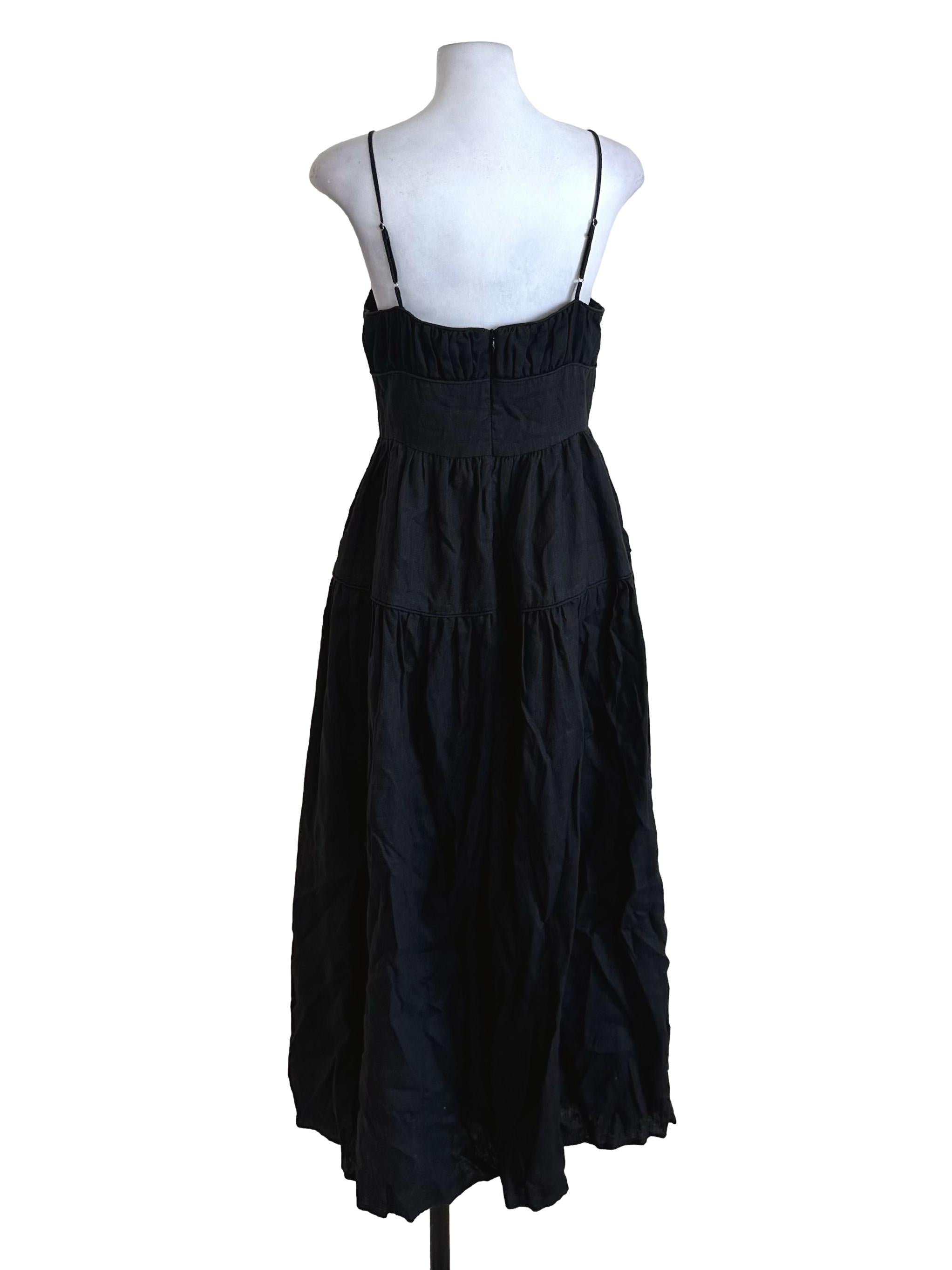 Black Tiered A Line Dress