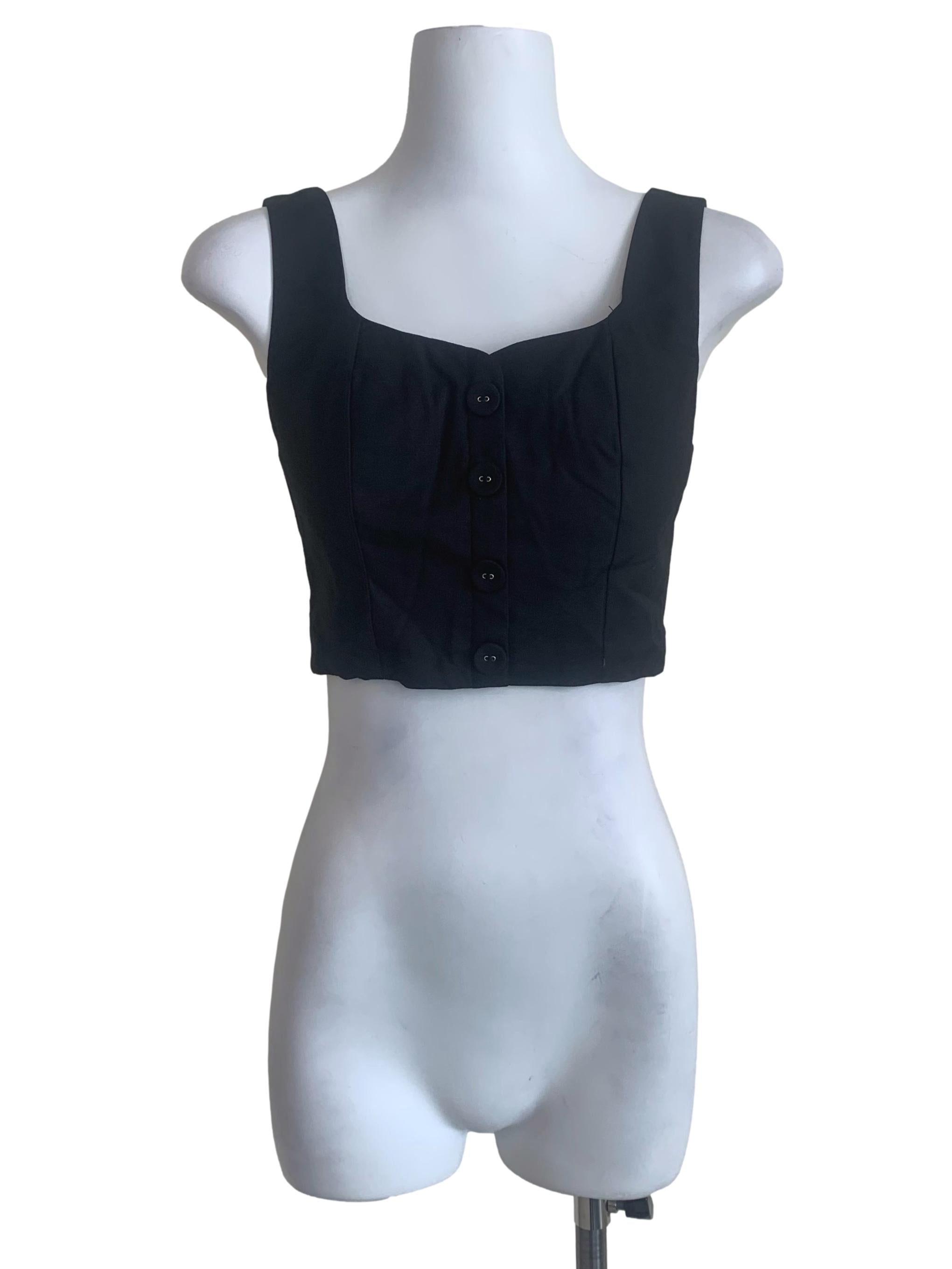 Raven Black Square Neck Top