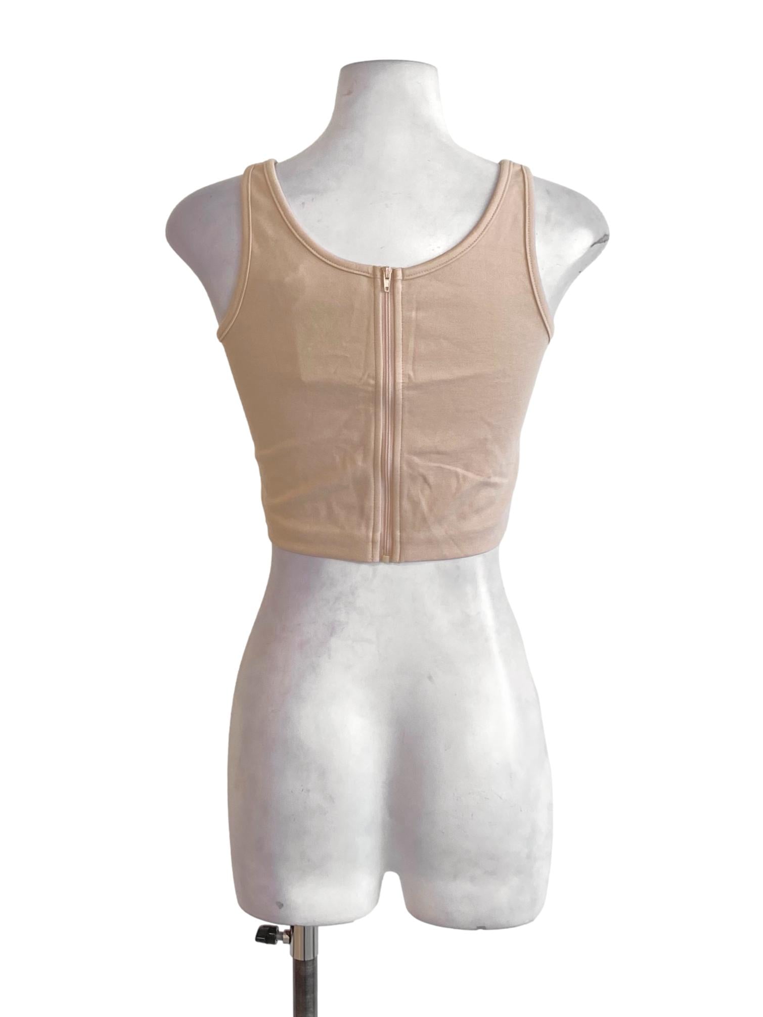 Sand Brown Round Neck Cropped Kavena Top