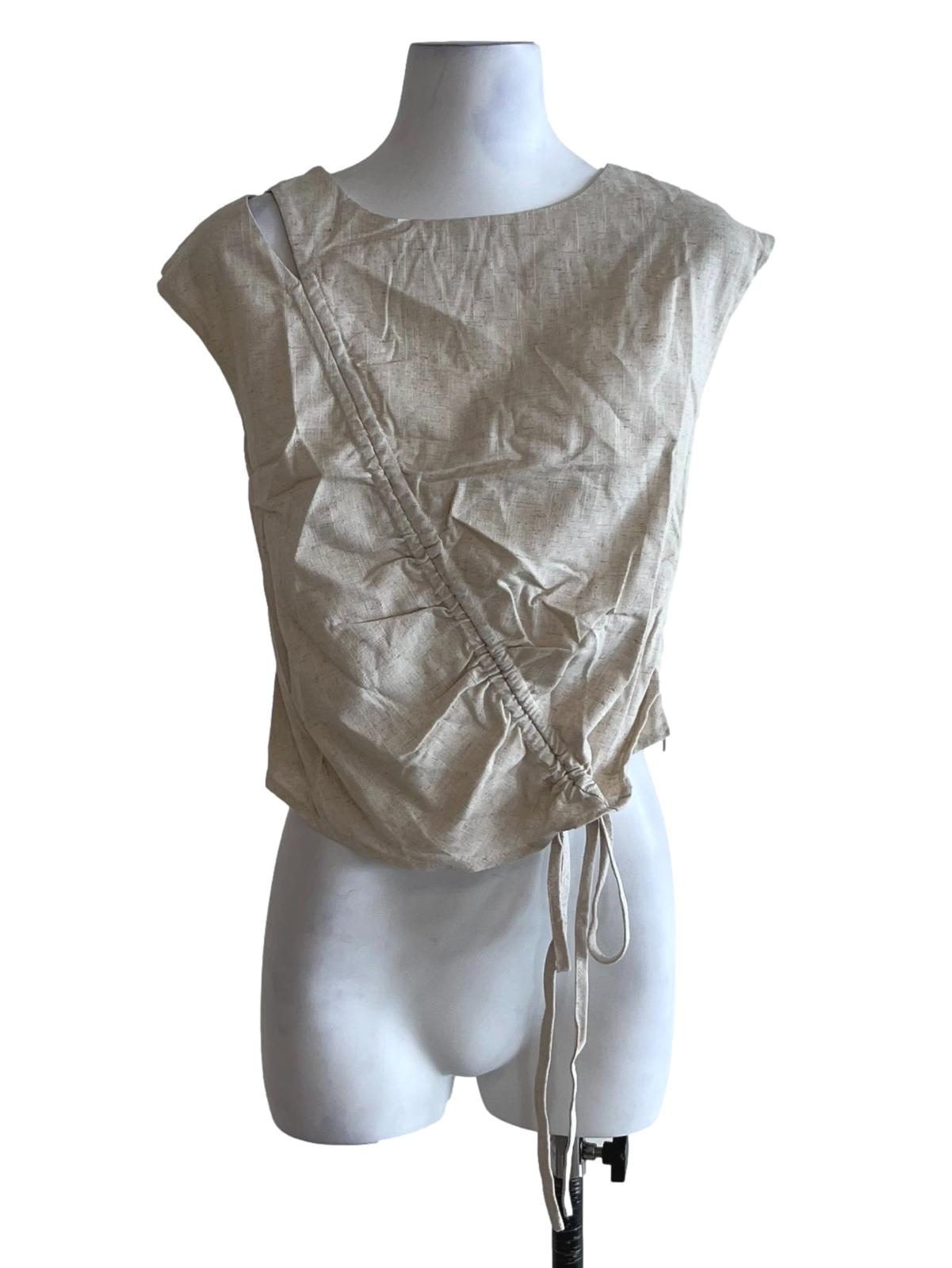 Beige Jewel Neckline Blouse