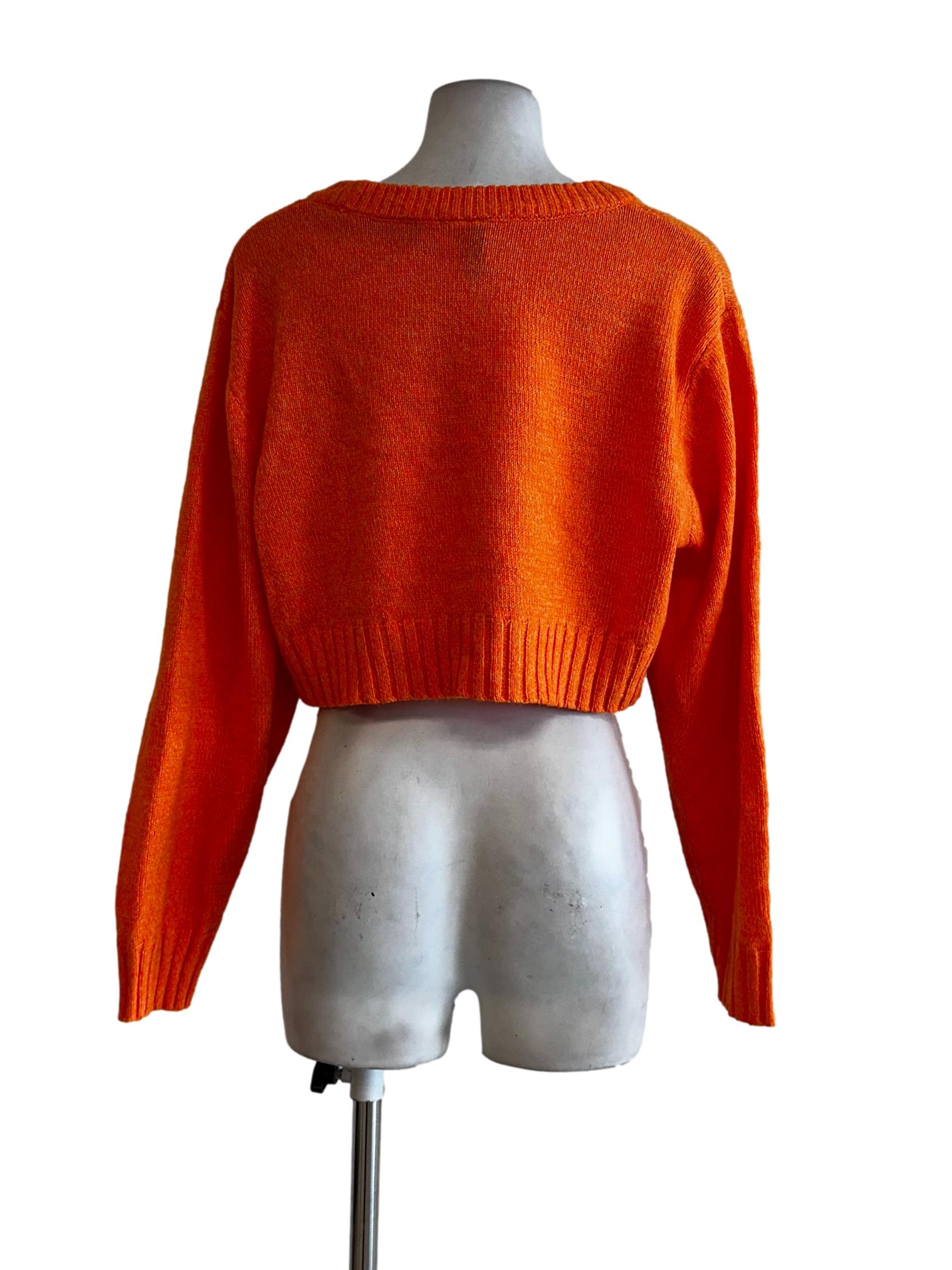 Orange Knitted Cardigan