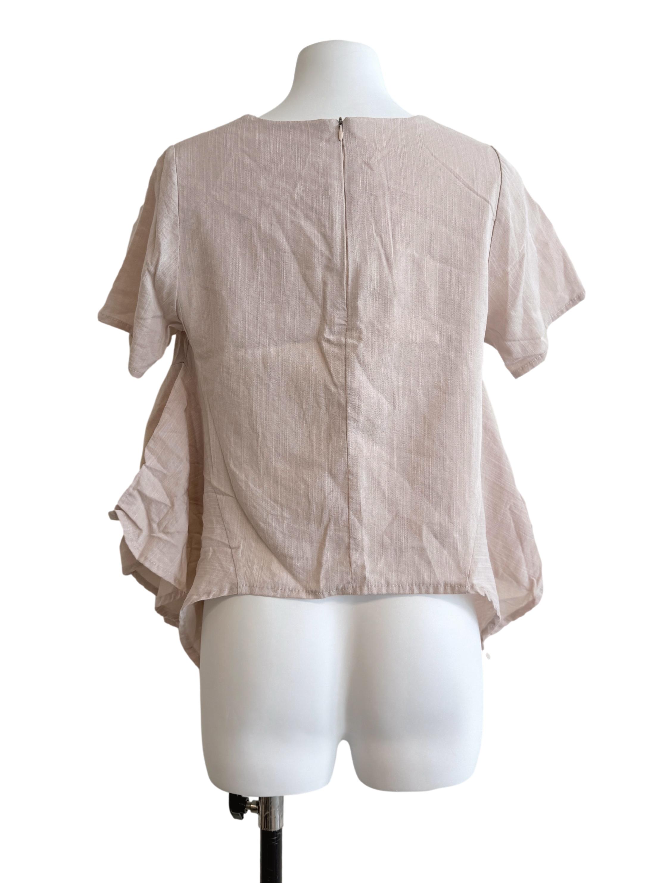 Linen Beige Button Down Shirt Dress
