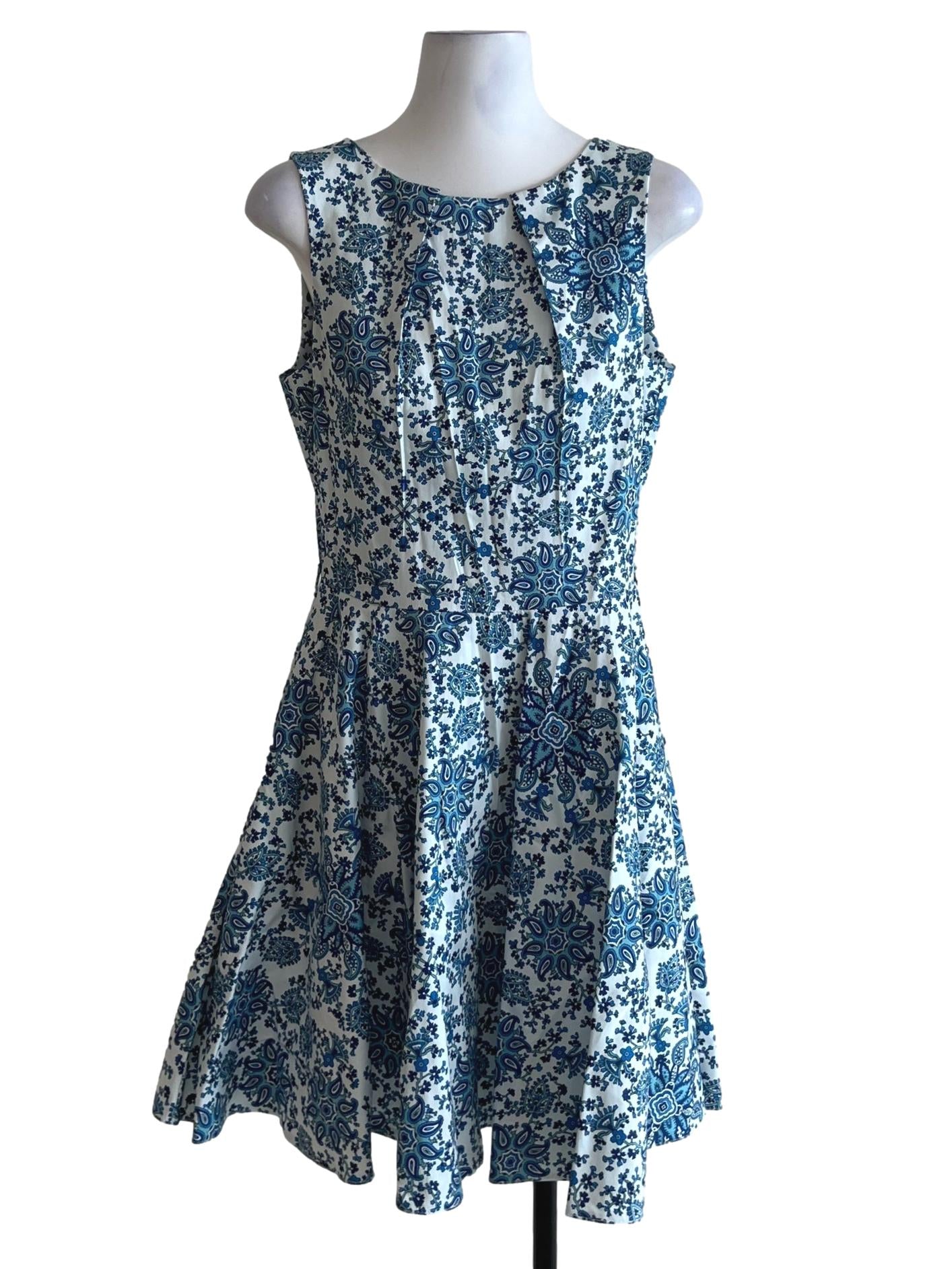 Blue Abstract A-Line Dress