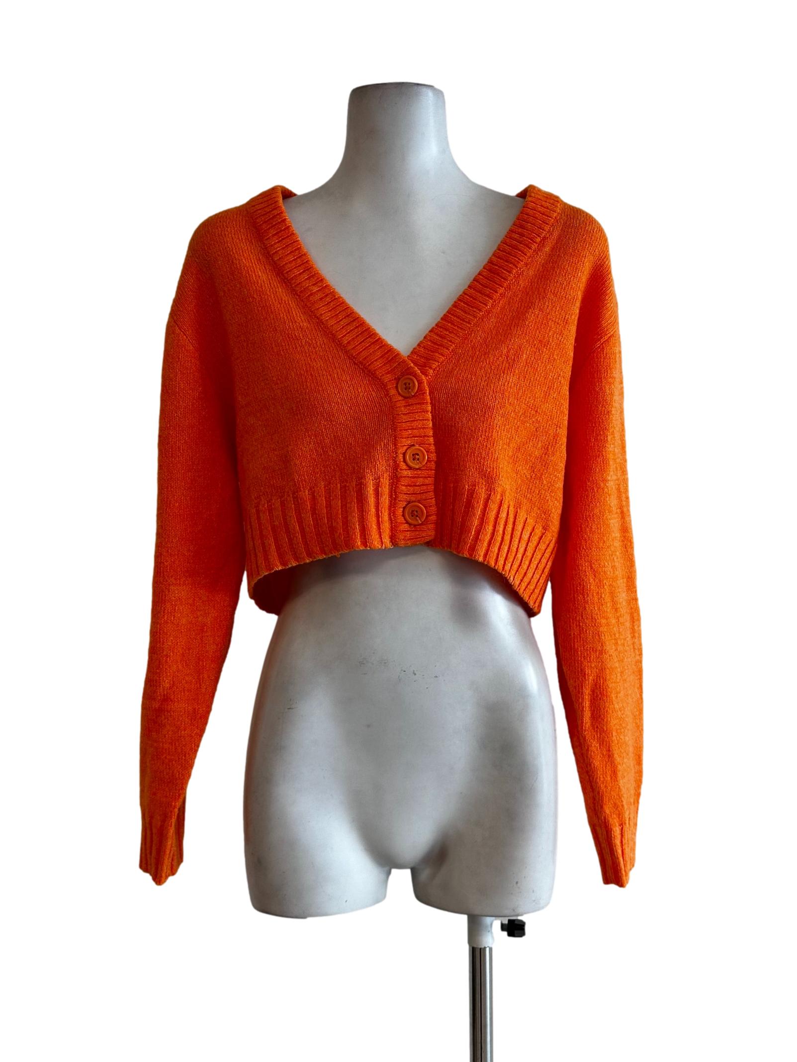 Orange Knitted Cardigan